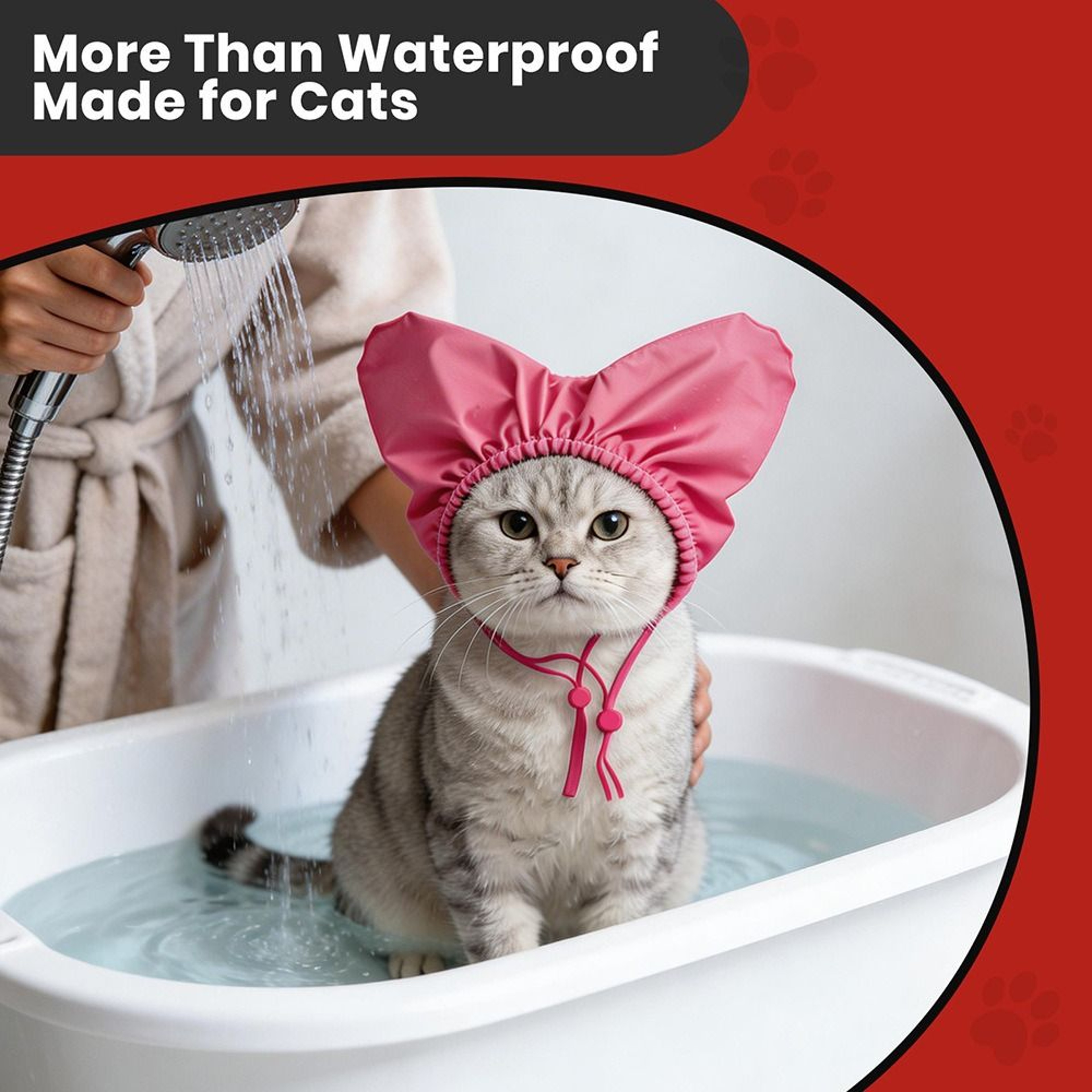 Adjustable Pet Shower Cap with Waterproof Ear Protection for Cats, Kittens & Small Dogs – view 4