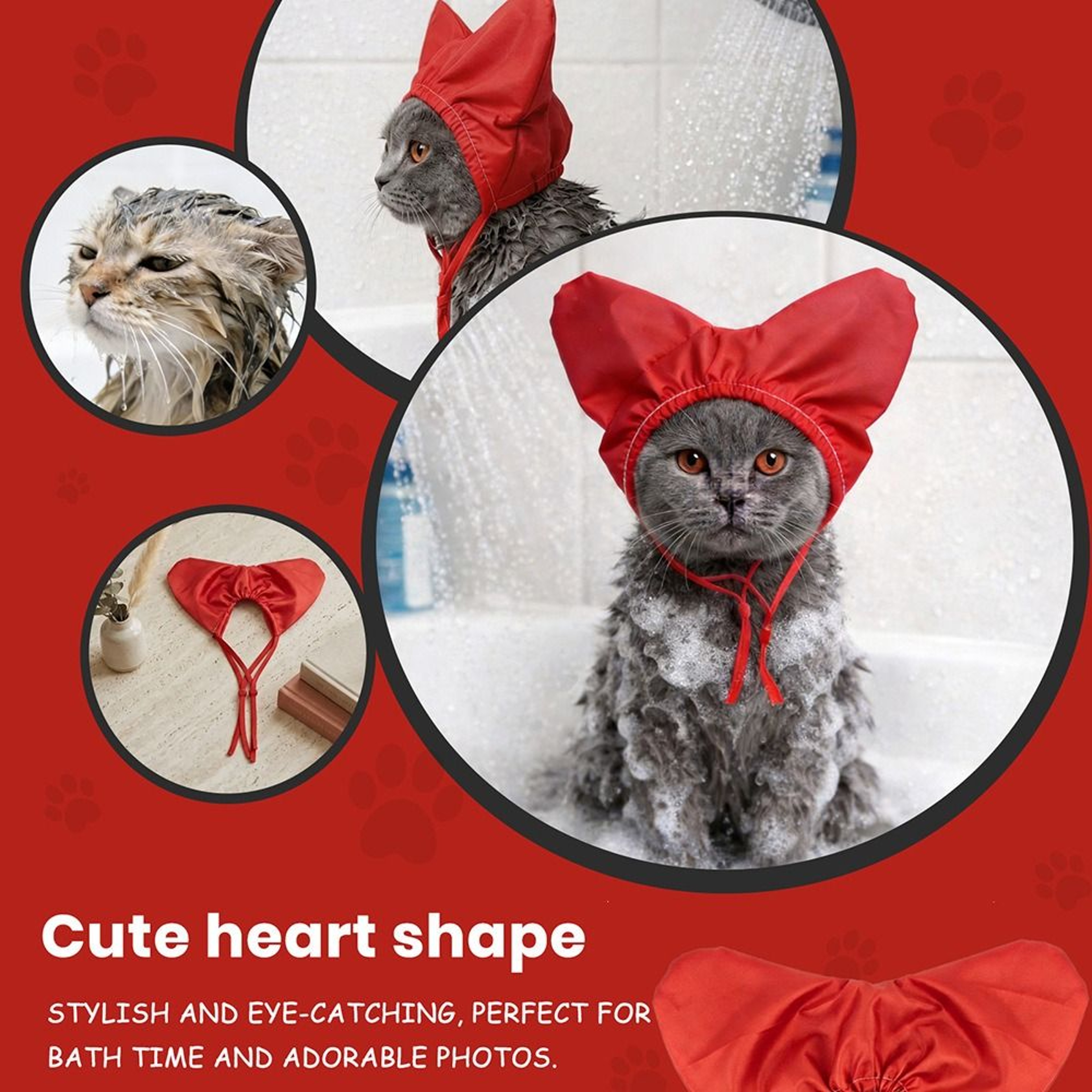 Adjustable Pet Shower Cap with Waterproof Ear Protection for Cats, Kittens & Small Dogs – view 5