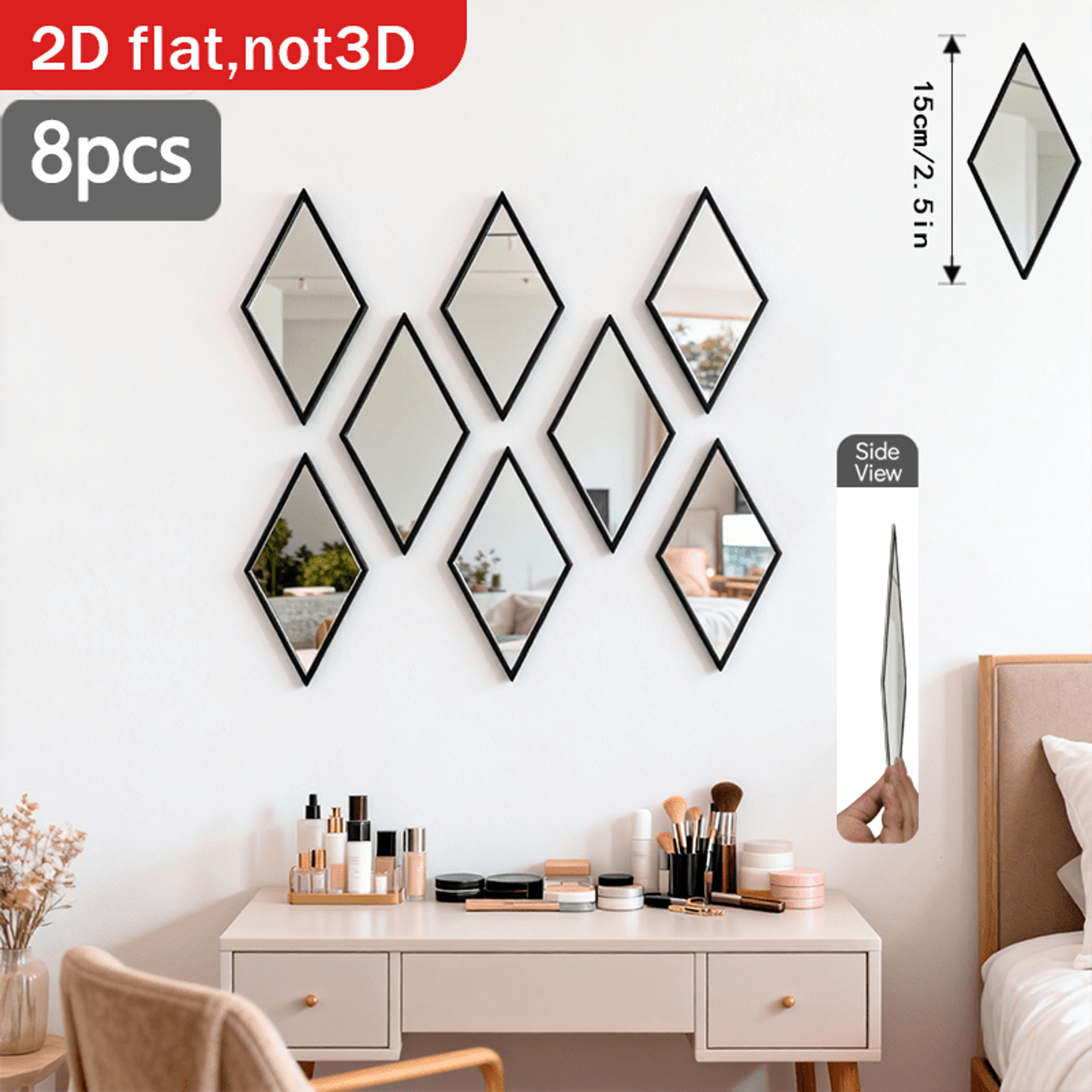 Geometric Wall Mirror Set for Modern Living Room & Bedroom Wall Decor – view 5