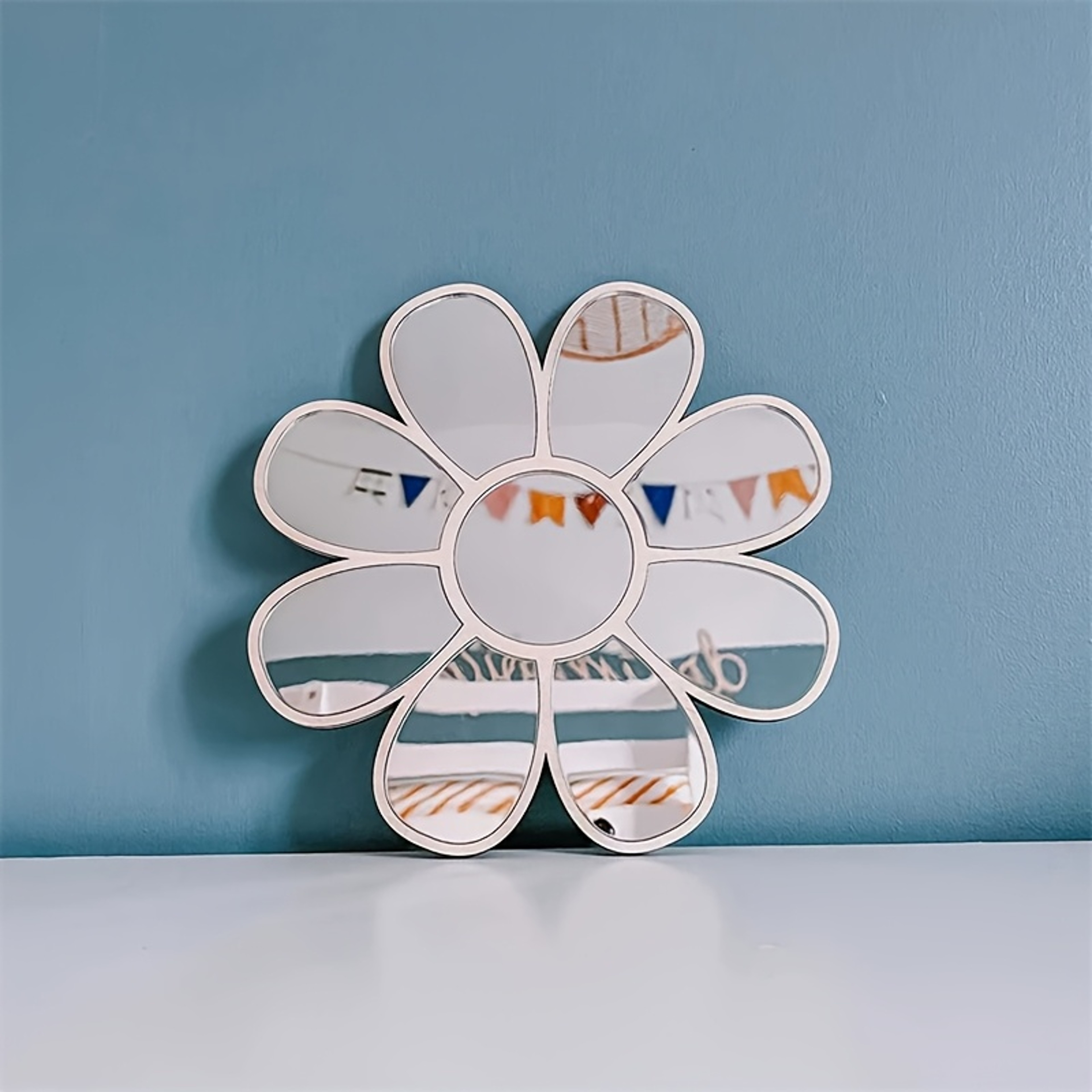 Vintage Boho Wall Mirror Flower Petal Decorative Accent Mirror for Bedroom, Living Room & Office – view 2