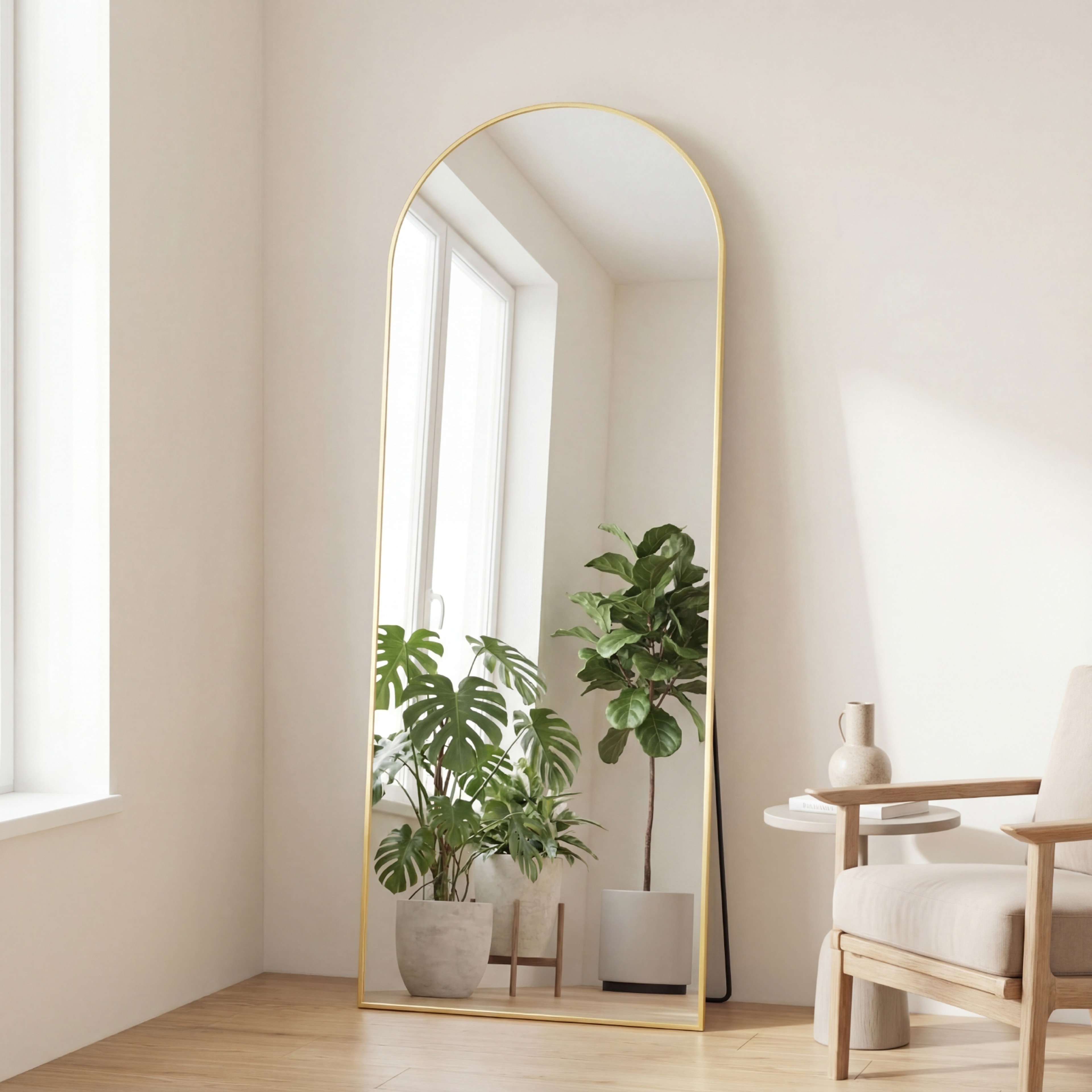 Full Length Mirror Floor Mirror With Aluminum Frame  Stand For Bedroom 6