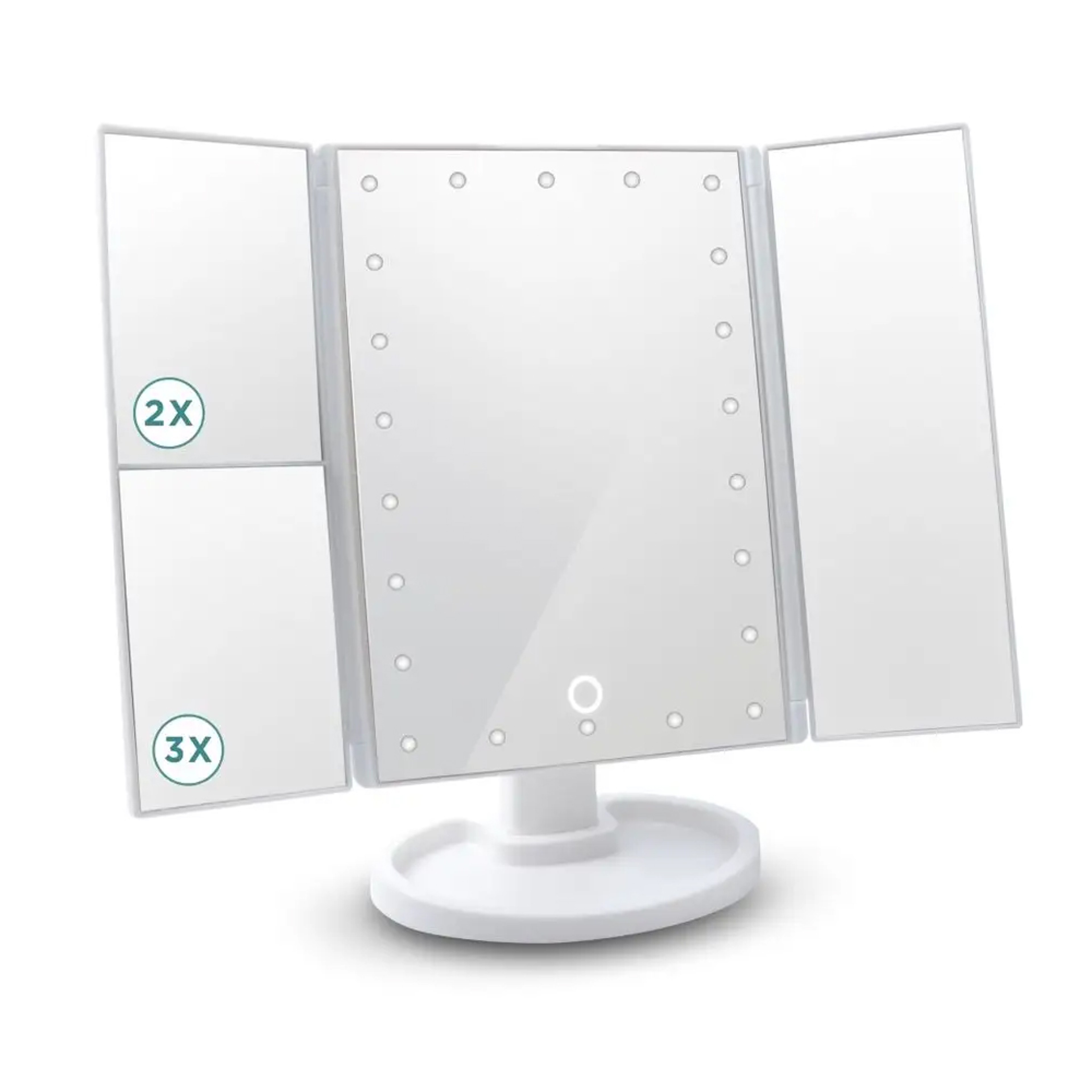 LED Makeup Mirror with Lights Trifold Makeup Mirror Magnifying Touch Control Vanity Mirror – view 2