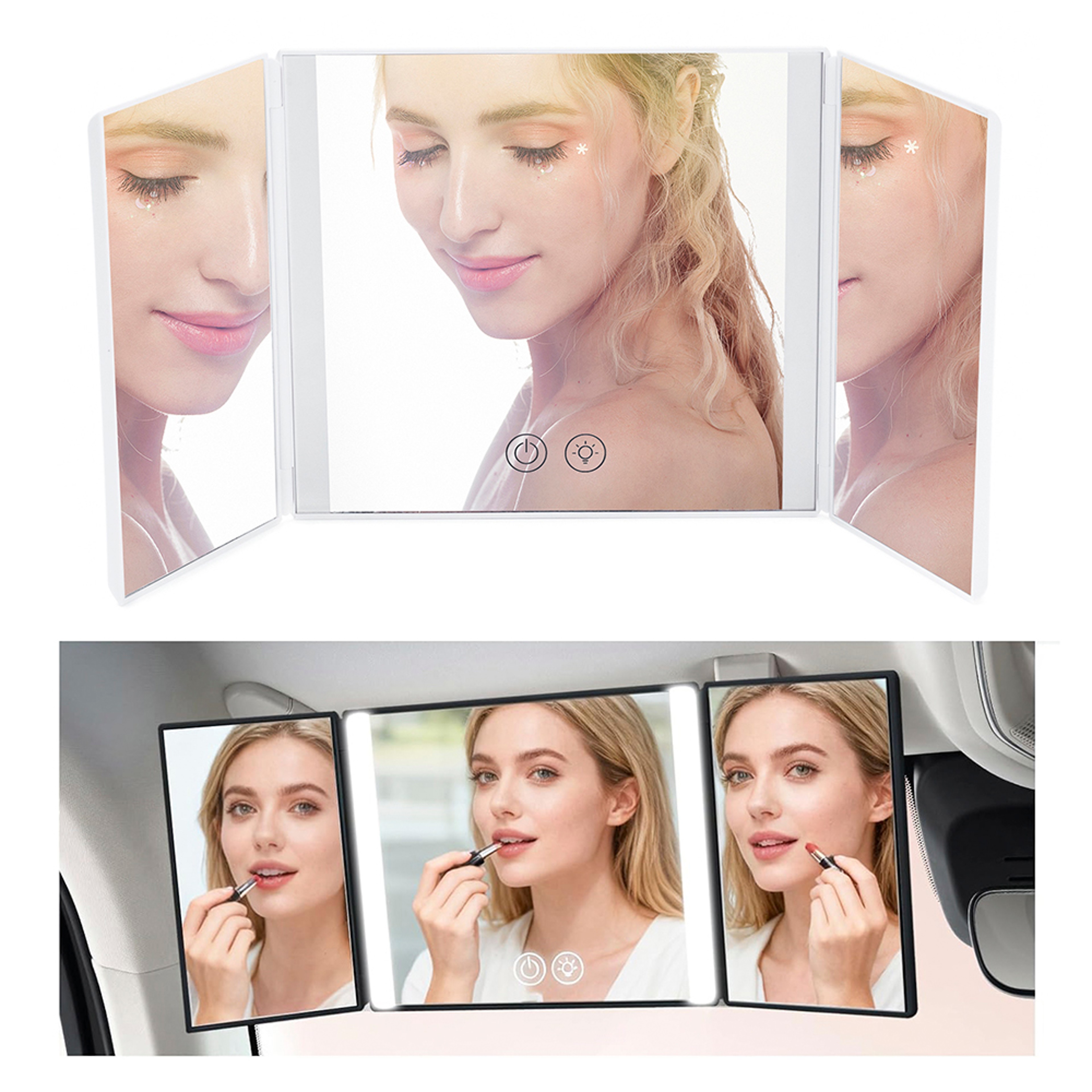 LED Car Vanity Mirror with Light Modes Rechargeable Sun Visor Makeup Mirror for Cars & Trucks – view 8