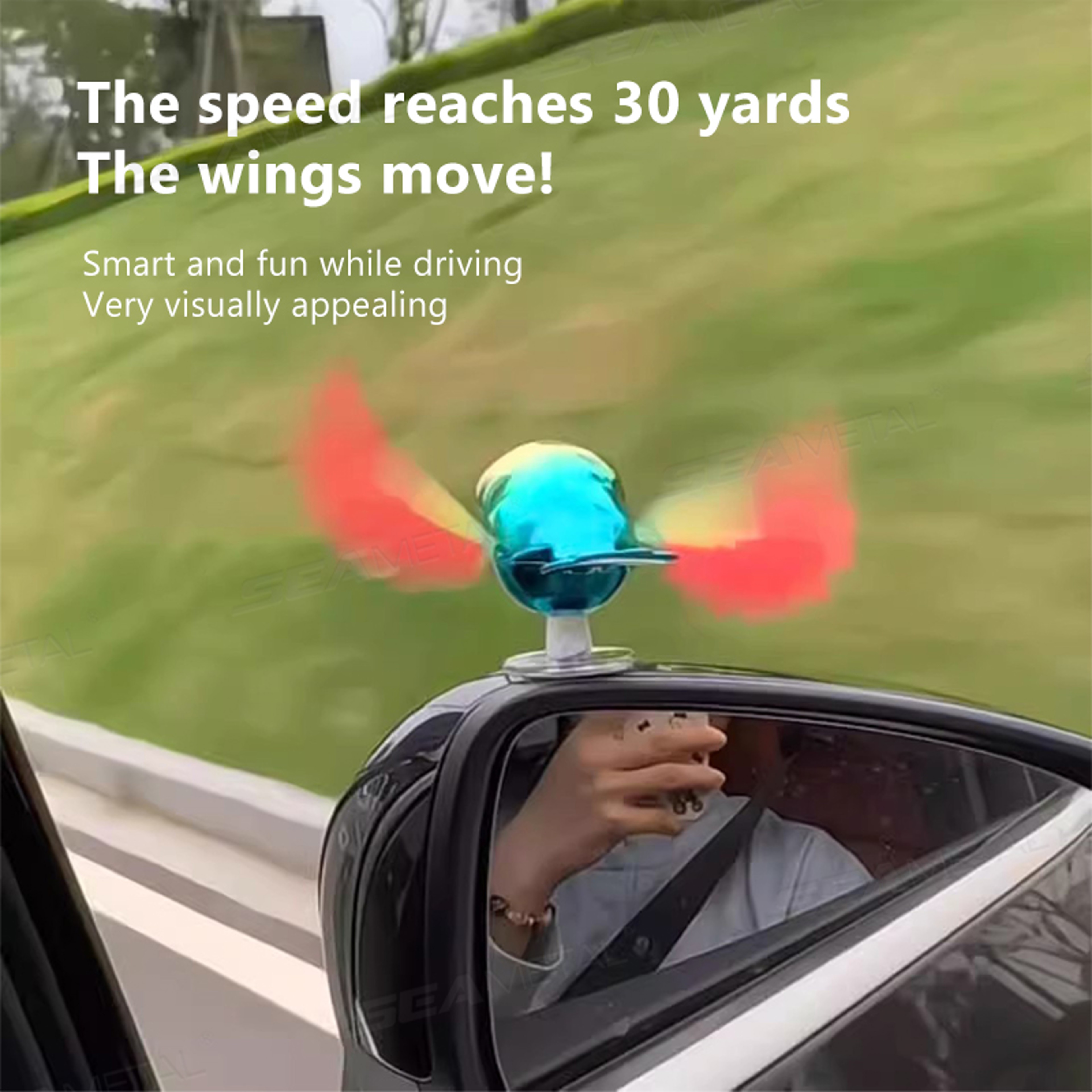 Wind Powered Bird Car Ornament with Flapping Wings for Cars, Motorcycles & Bikes – view 3
