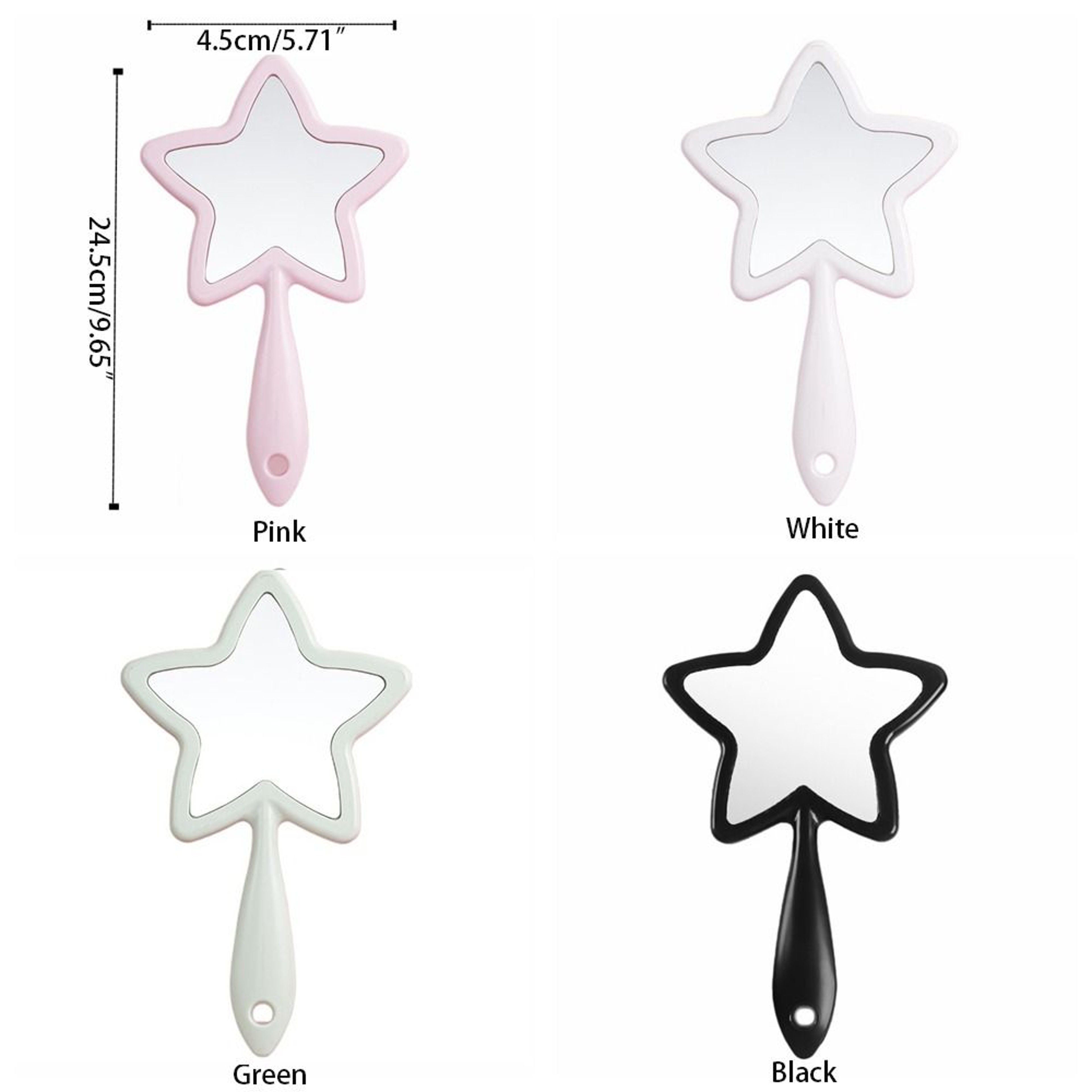 Portable Star Handheld Makeup Mirror Cute Plastic Vanity Mirror With Handle 2