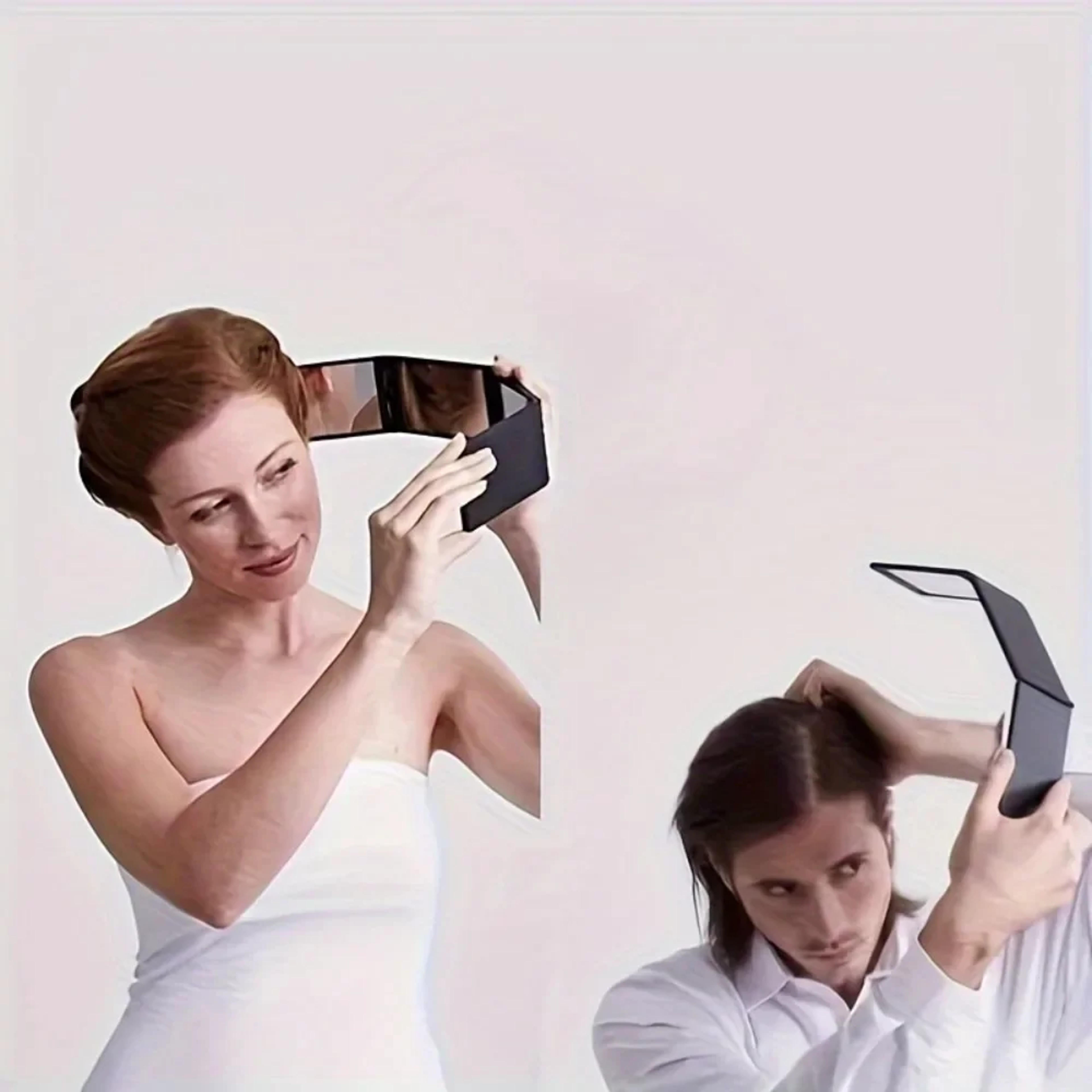 Portable Hair Cutting Folding Mirror with Multi Angle Rear View for Self Haircuts & Makeup – view 1