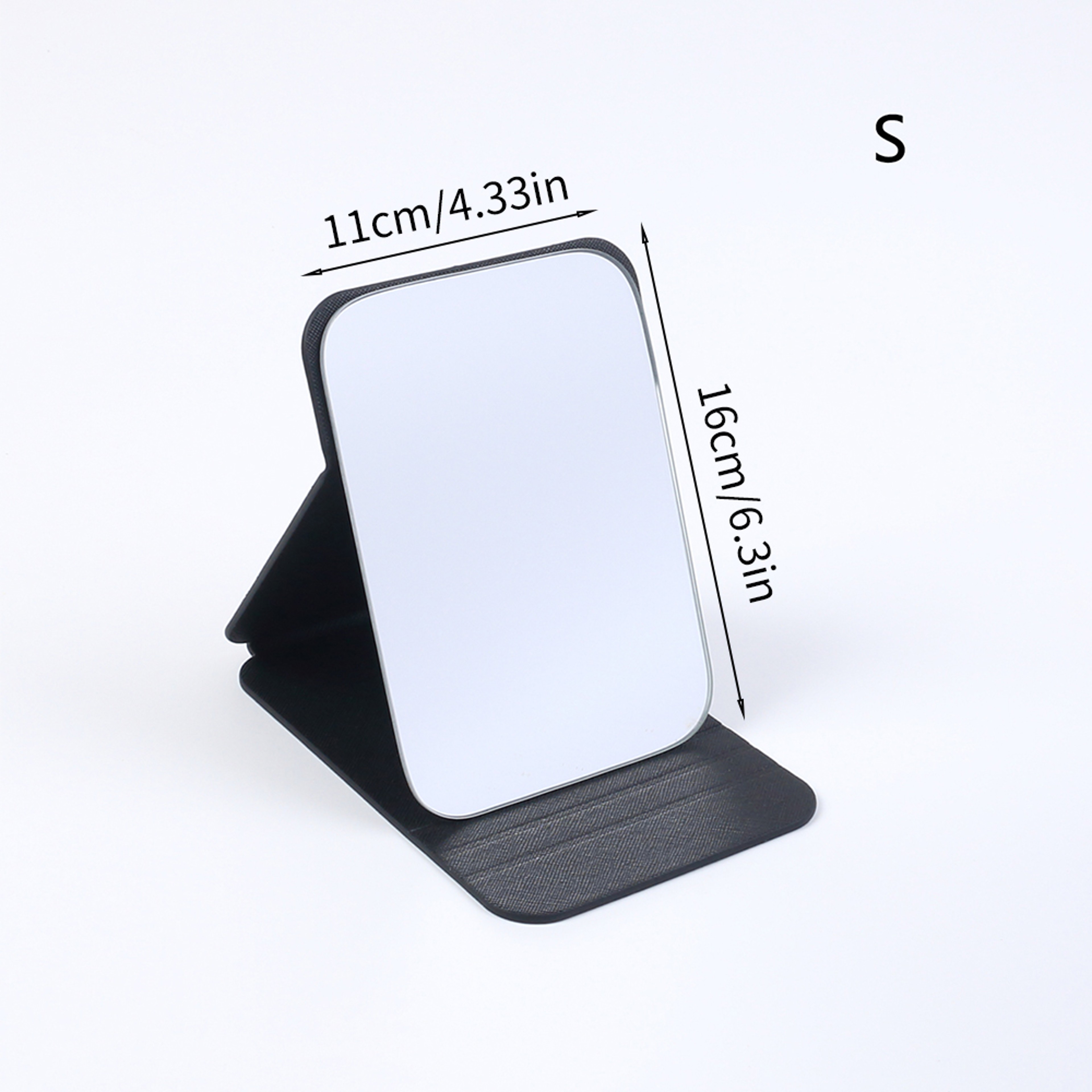 Portable Foldable Makeup Mirror with PU Leather Cover Adjustable Desktop Vanity Mirror for Travel & Office – view 7