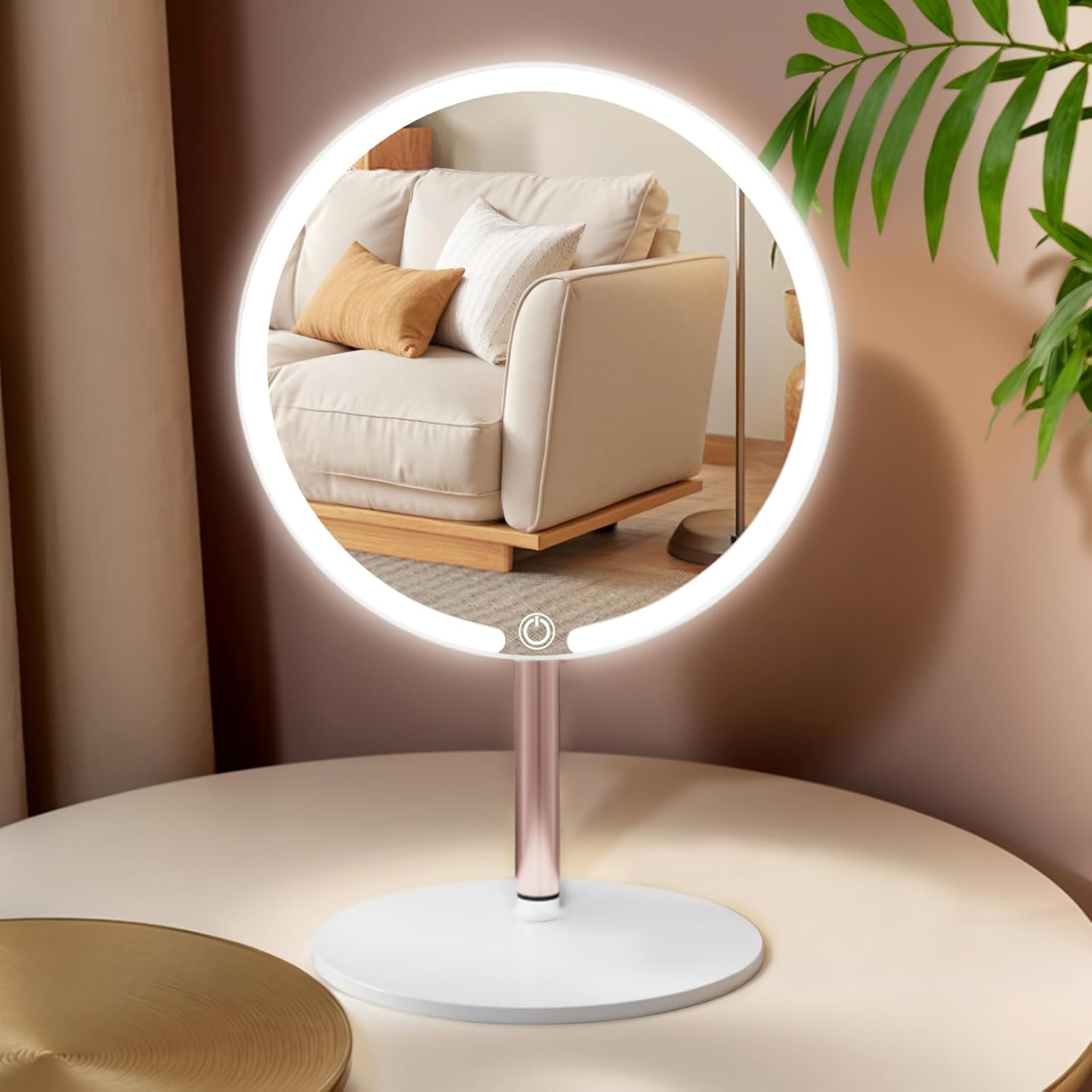 Portable LED Makeup Mirror with Lights Touch Control Brightness Levels Adjustable Vanity Mirror – view 1
