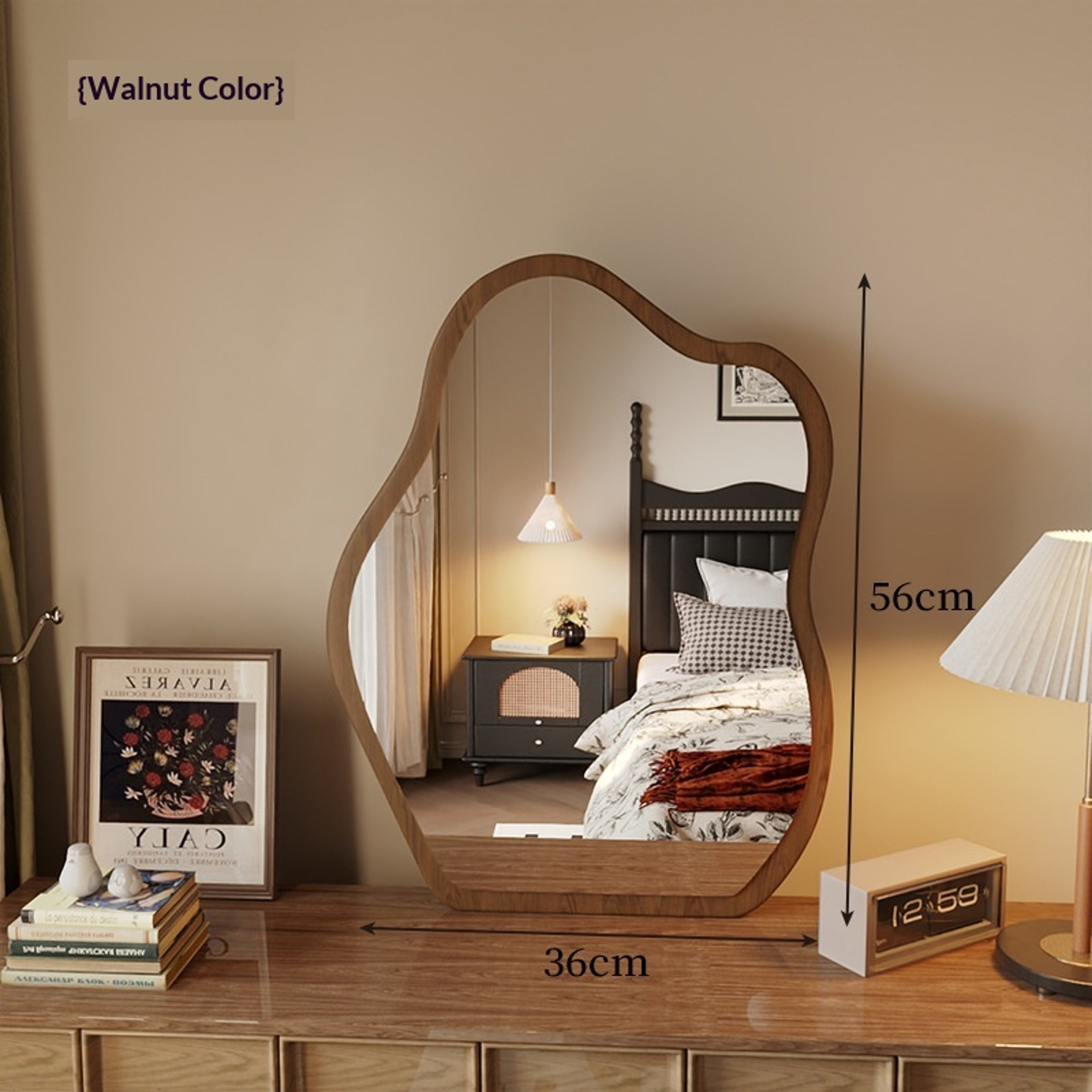 Vintage Full Length Floor Mirror with Gold Cloud Frame Standing Full Body Decorative Mirror – view 4