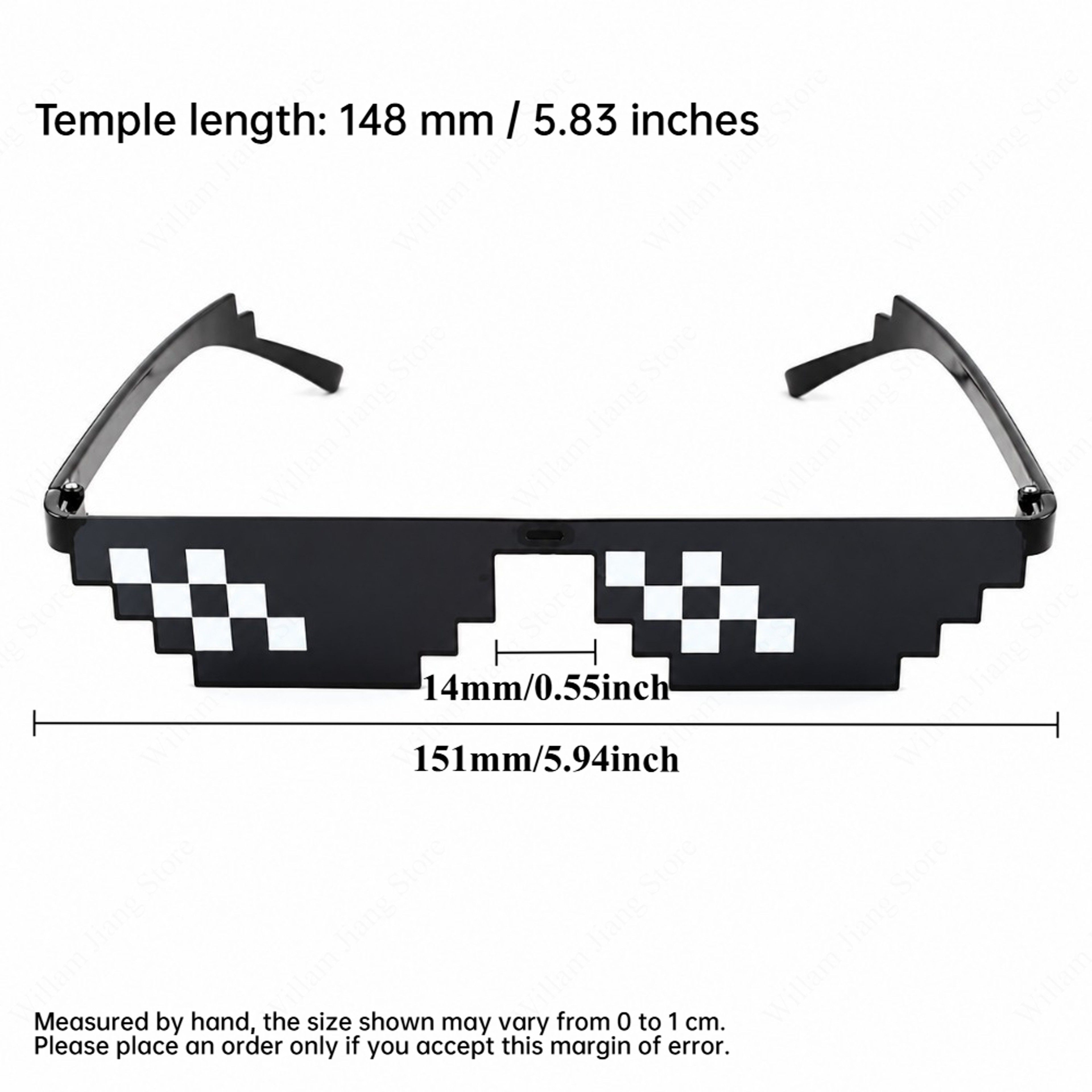 Pixelated Mosaic Sunglasses Vintage Novelty Party Glasses for Cosplay & Costume Fun – view 6