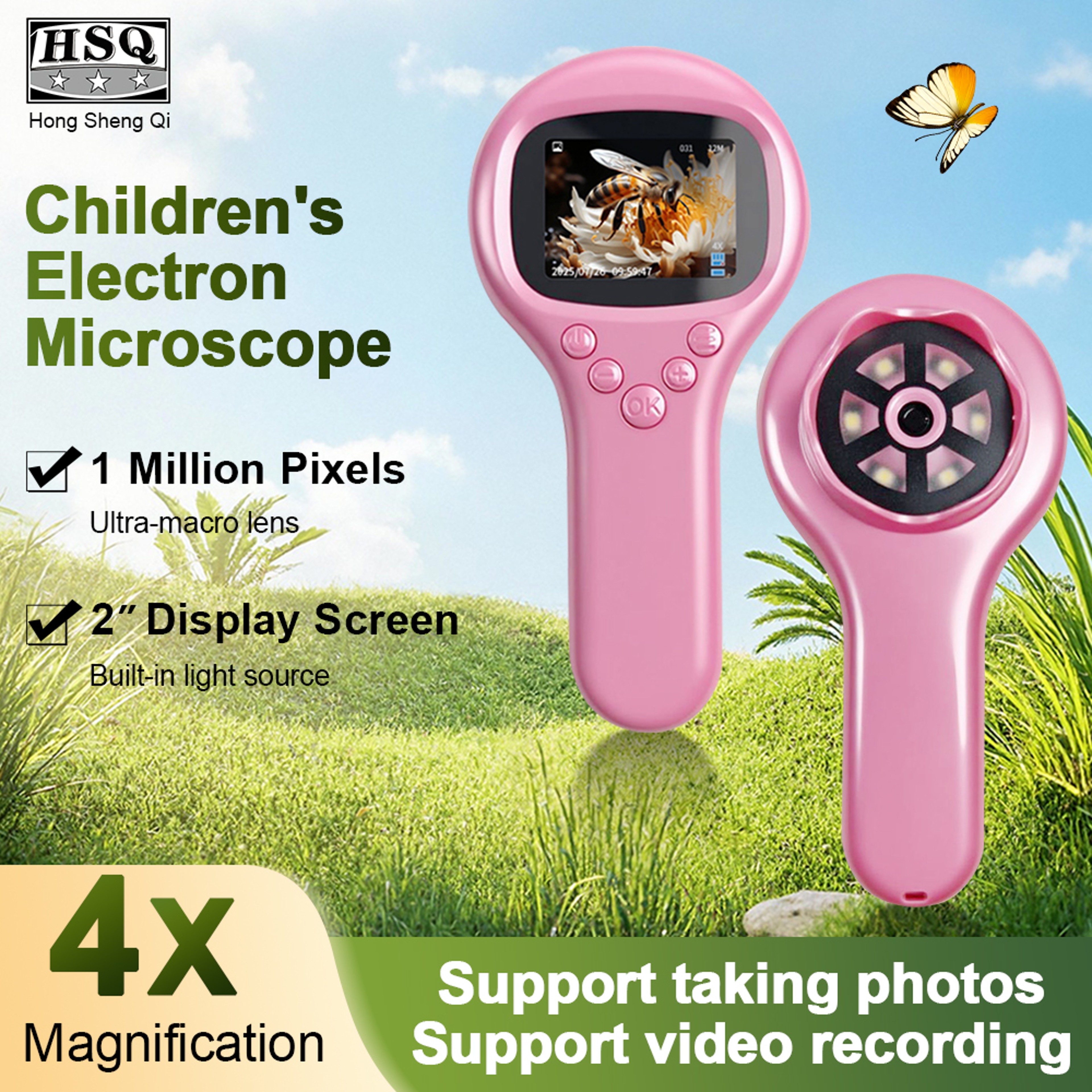 Kids Digital Microscope with Screen Portable Handheld STEM Science Toy for Young Explorers – view 2