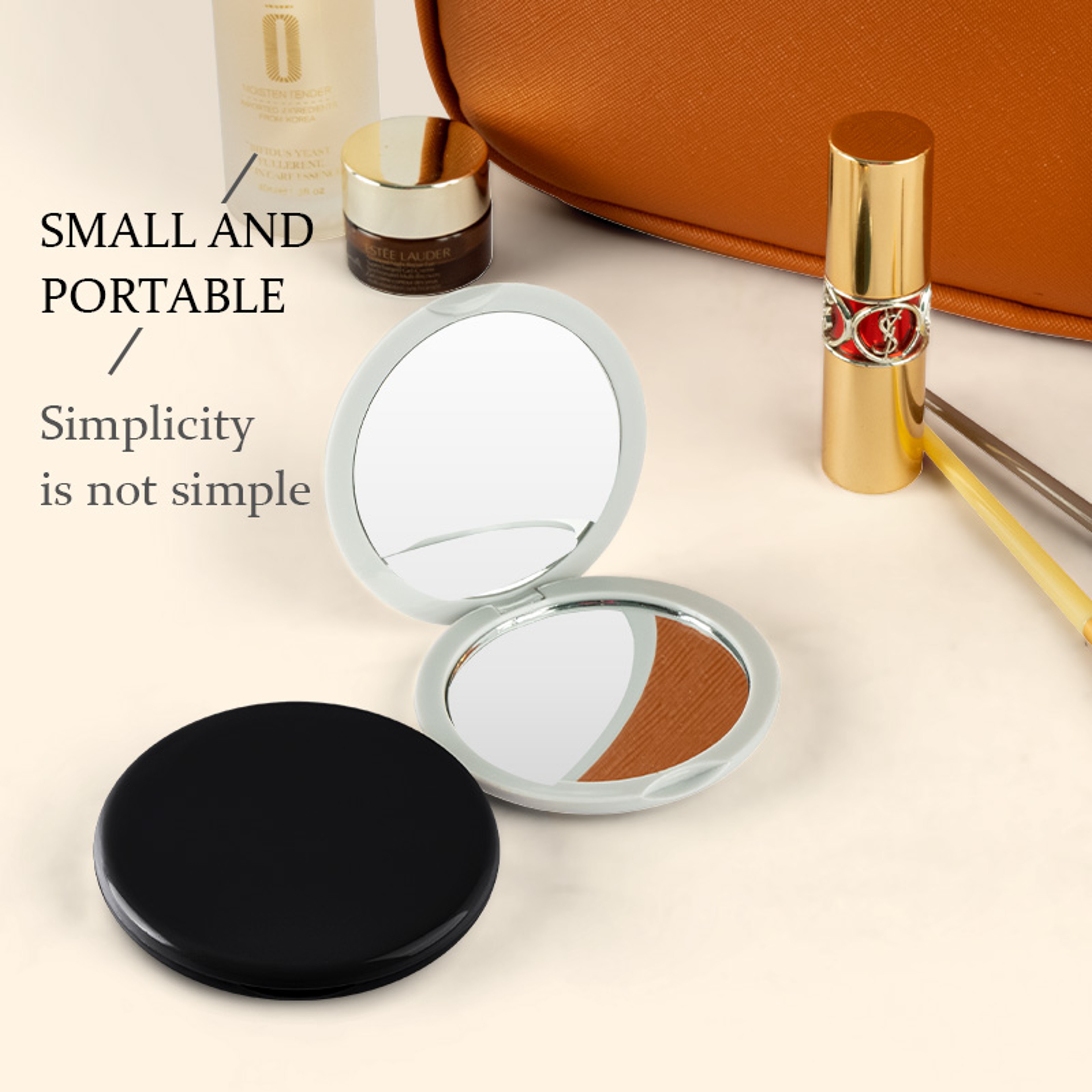 Compact Travel Makeup Mirror with Magnification & Light – view 1
