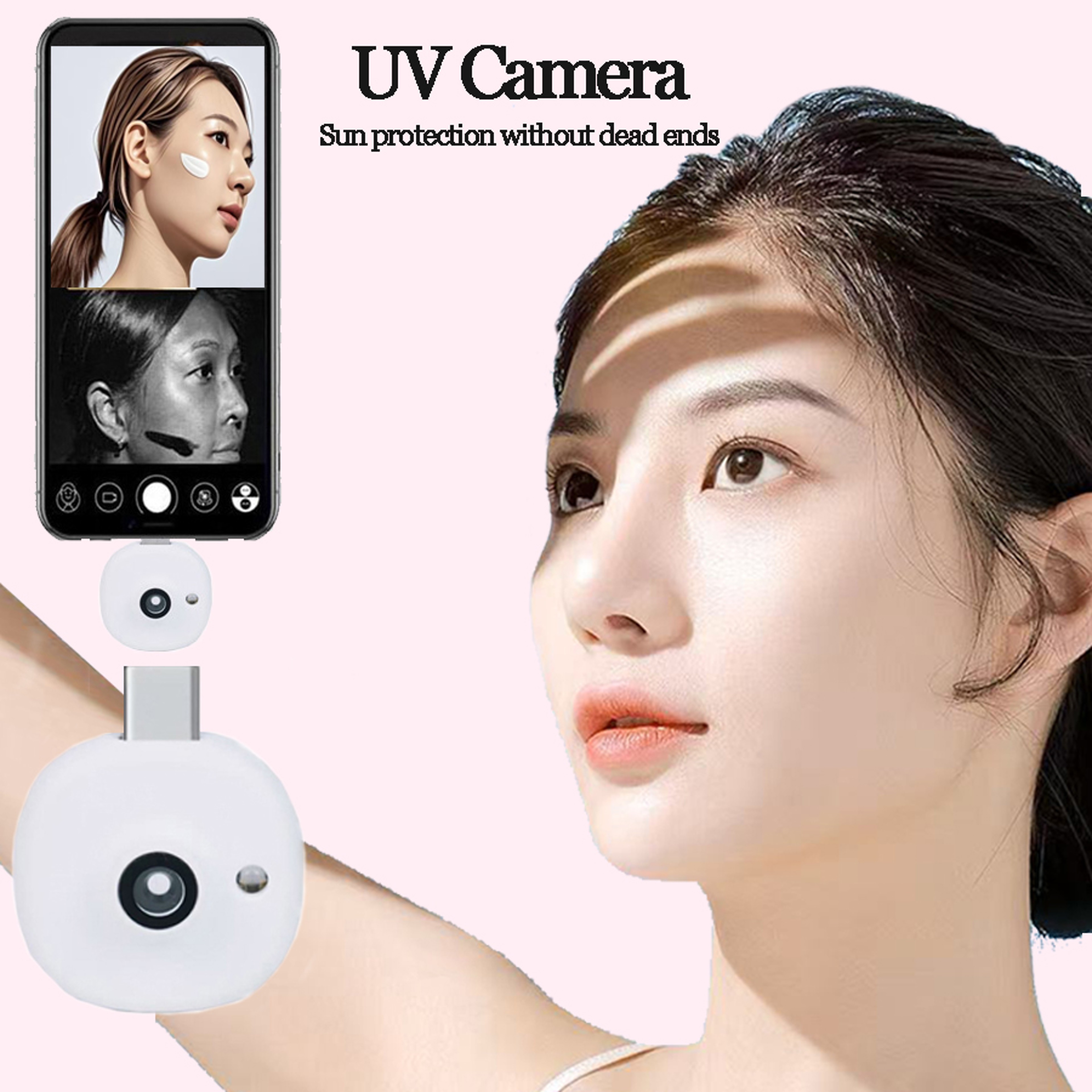 Portable UV Sunscreen Camera For IPhone  Android Phone Mini Skin Analysis  Sunscreen Tester 0