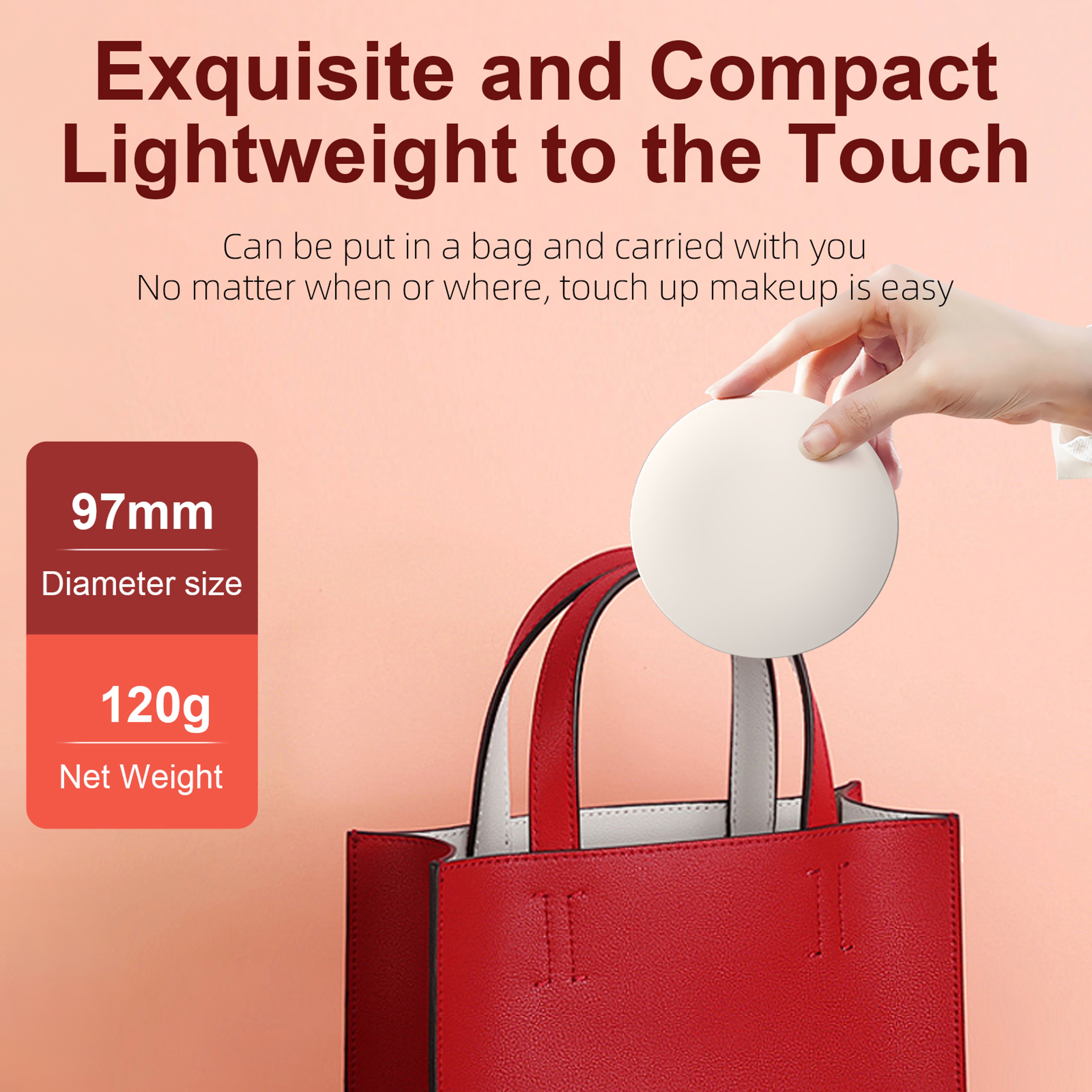 Smart UV Makeup Mirror with LED Light Portable Sunscreen Checker for Travel & Daily Beauty – view 2
