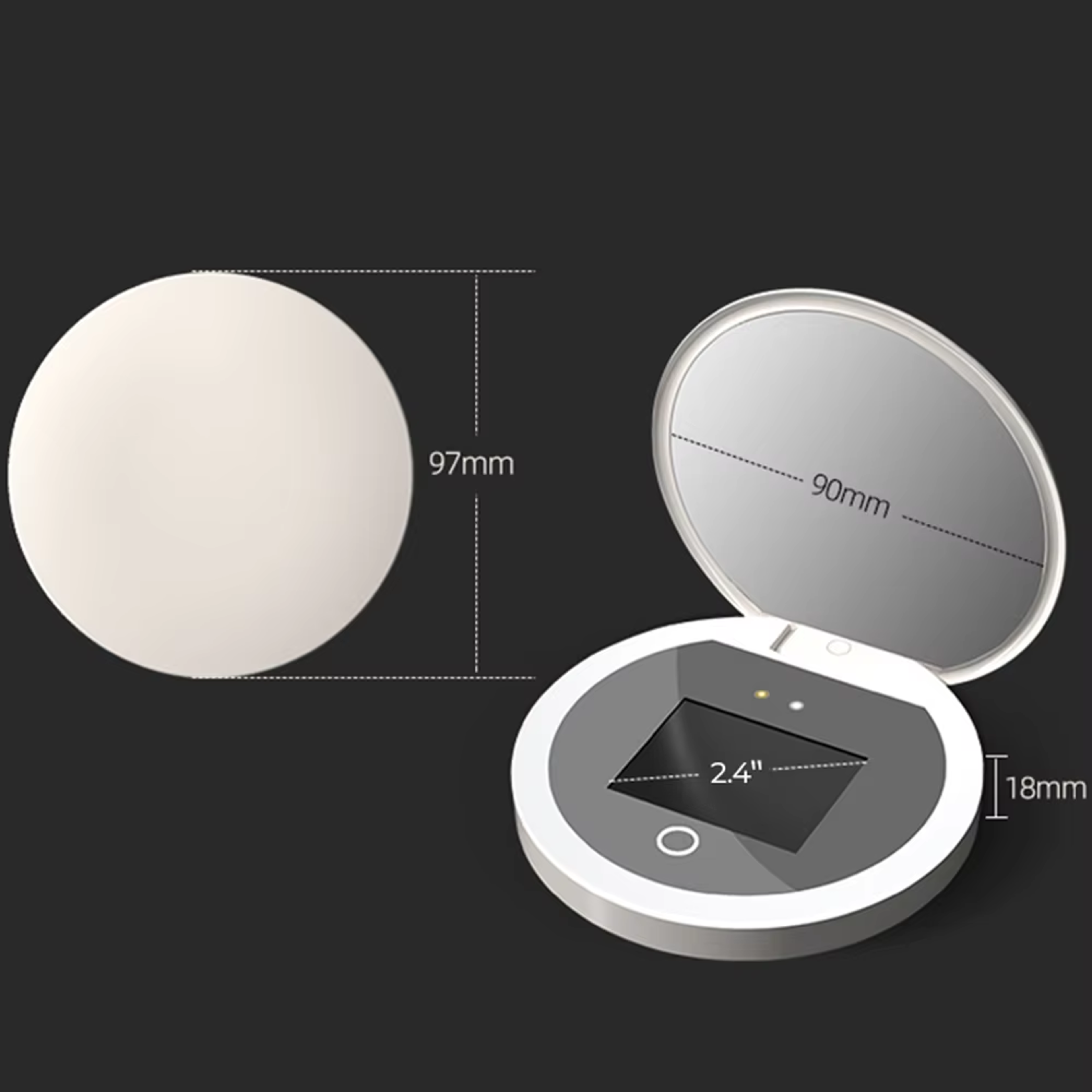 Smart UV Makeup Mirror with LED Light Portable Sunscreen Checker for Travel & Daily Beauty – view 7