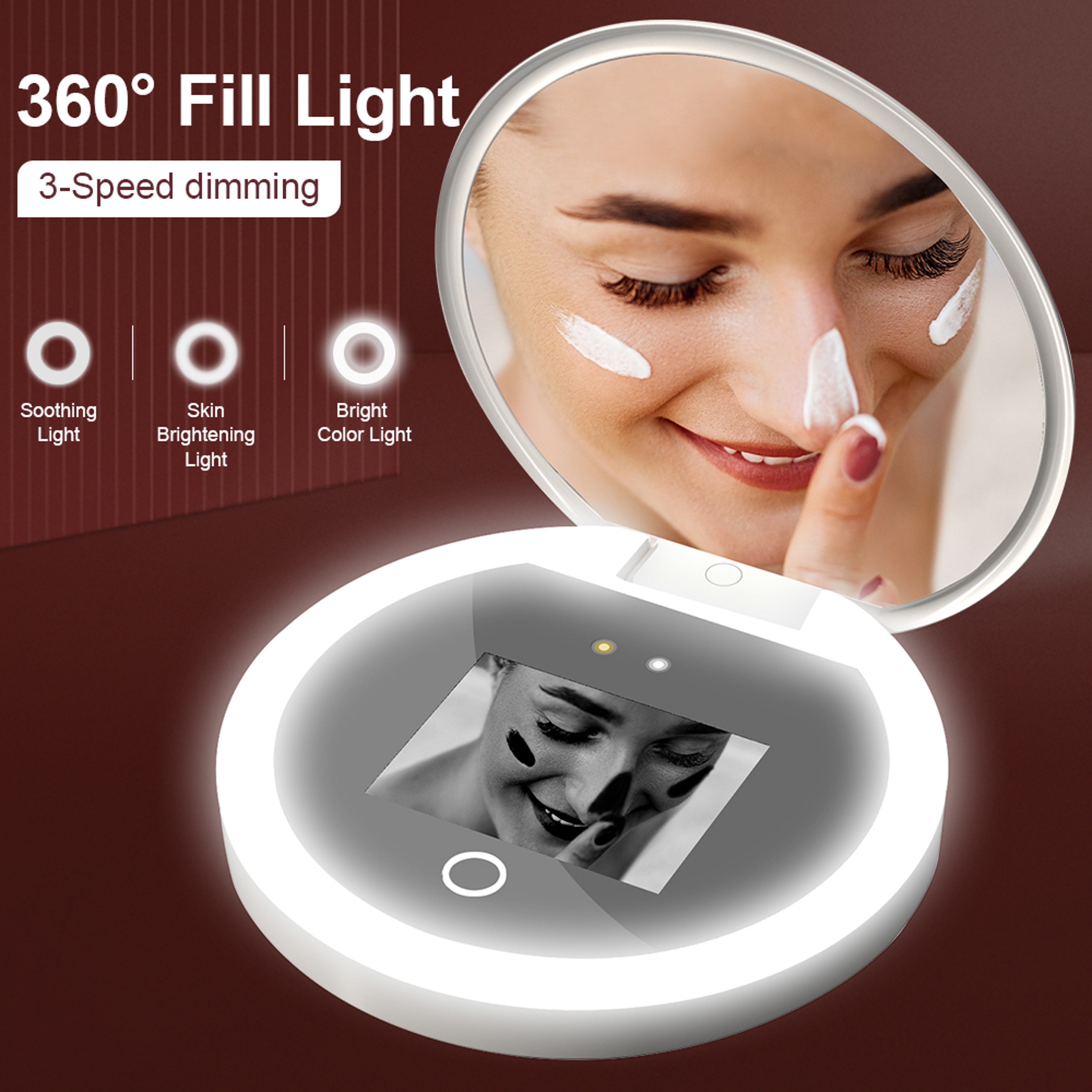 Smart UV Makeup Mirror with LED Light Portable Sunscreen Checker for Travel & Daily Beauty – view 6