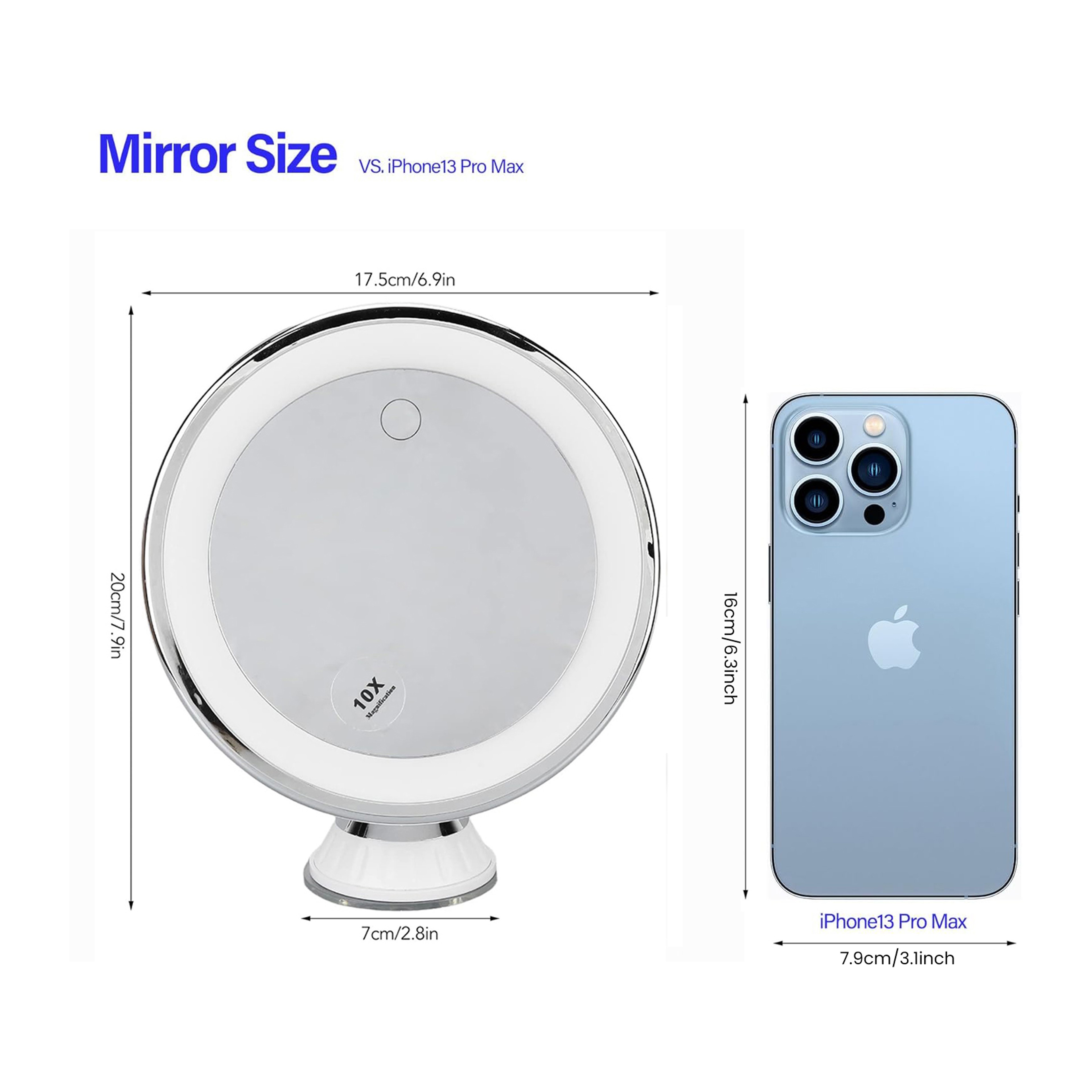 Magnifying Makeup Mirror with Lights, Color LED Suction Cup Travel Vanity Mirror – view 5
