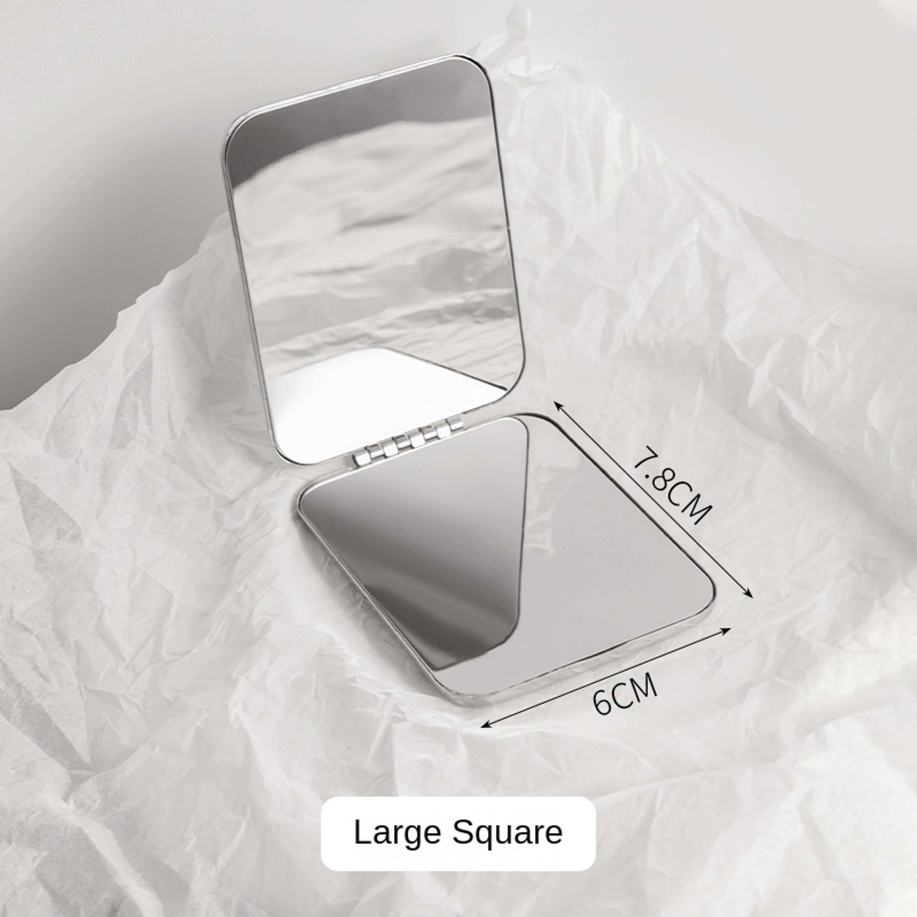 Portable Compact Makeup Mirror Double Sided Folding Travel Pocket Mirror with Metal Frame – view 8