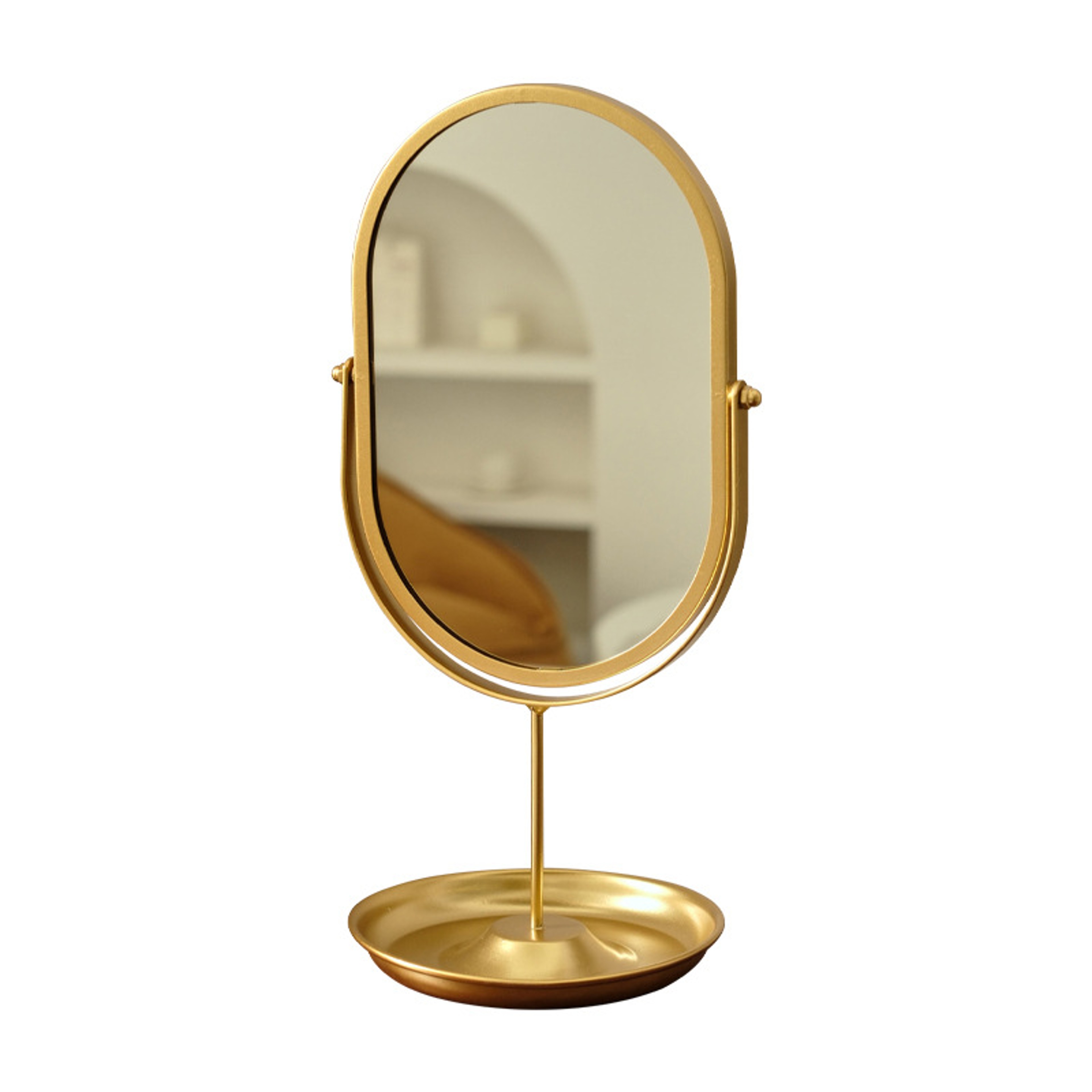 Light Luxury Vanity Mirror Desktop Oval Makeup Mirror for Dressing Table Bedroom Decor – view 5