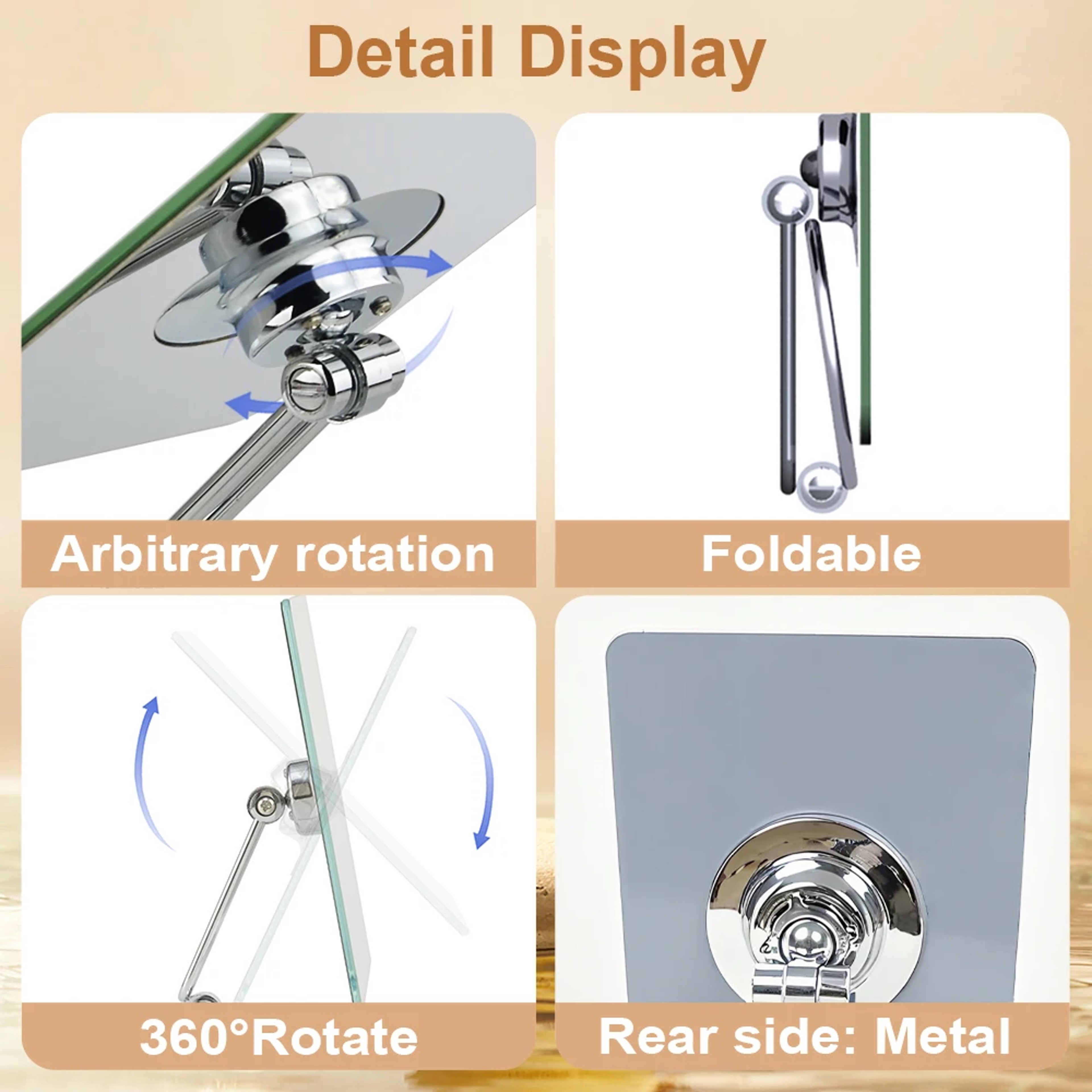 Desktop Makeup Mirror with 360° Rotating Mirror Stand for Vanity & Dressing Table – view 5