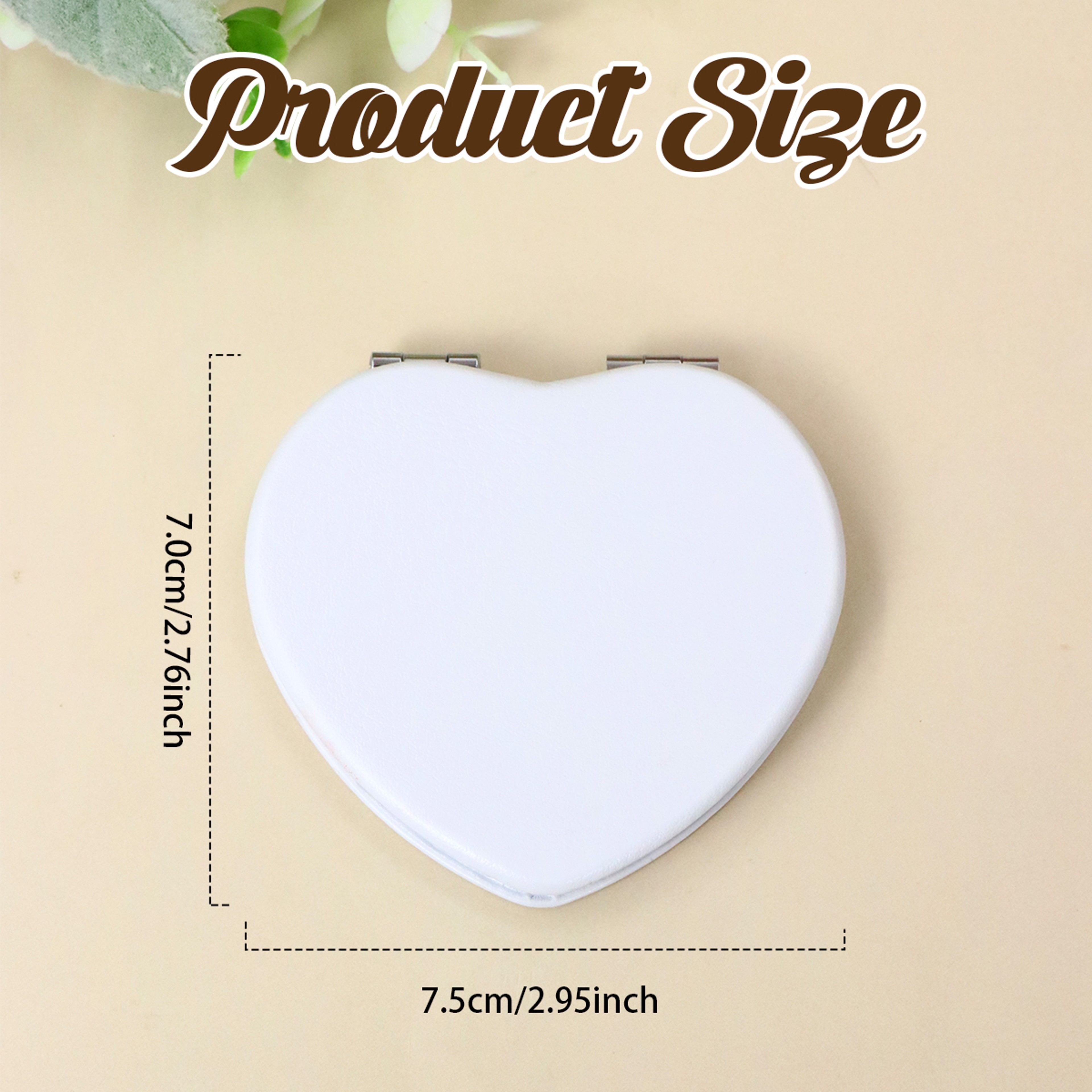 Heart Pocket Compact Makeup Mirror with 2x Magnifying Mirror for Travel & Daily Touch Ups – view 2