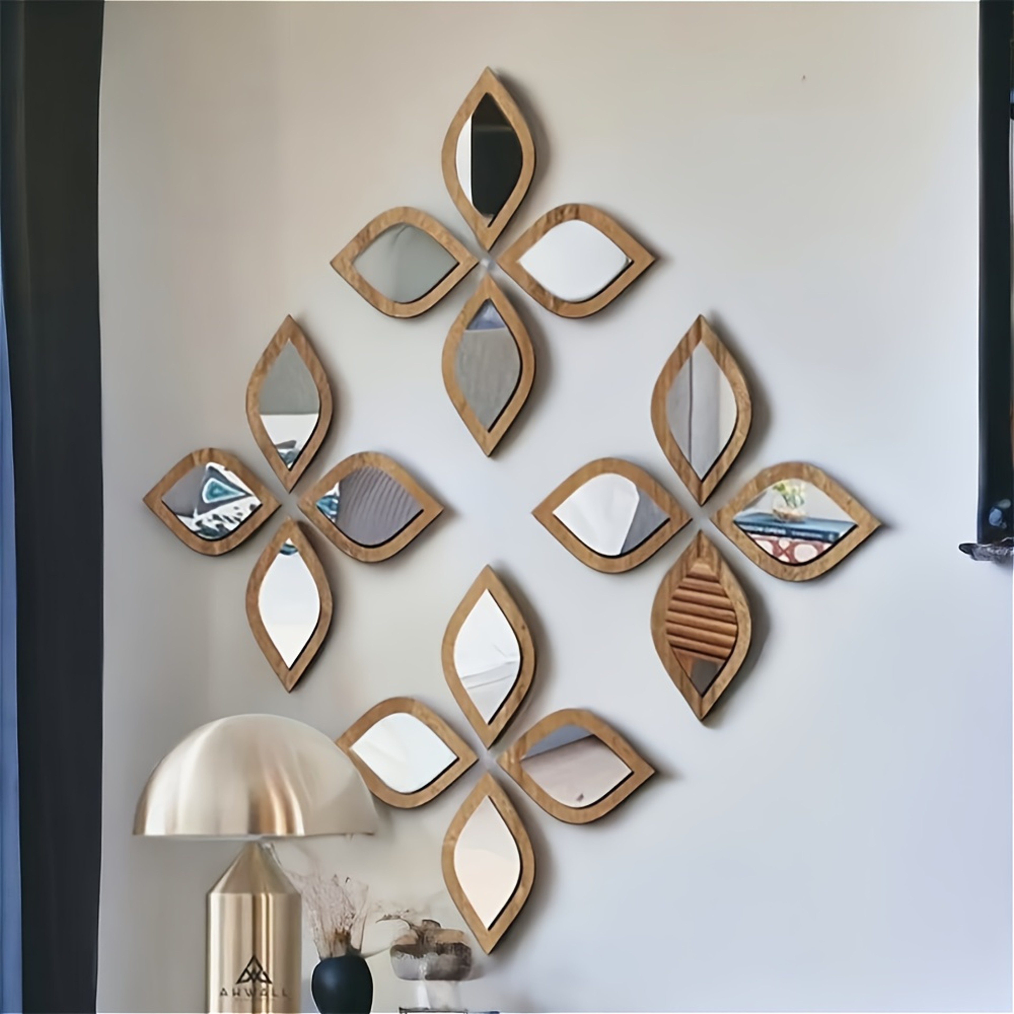 Boho Tear Shaped Acrylic Wall Mirror Set of Decorative Modern Wall Decor – view 1