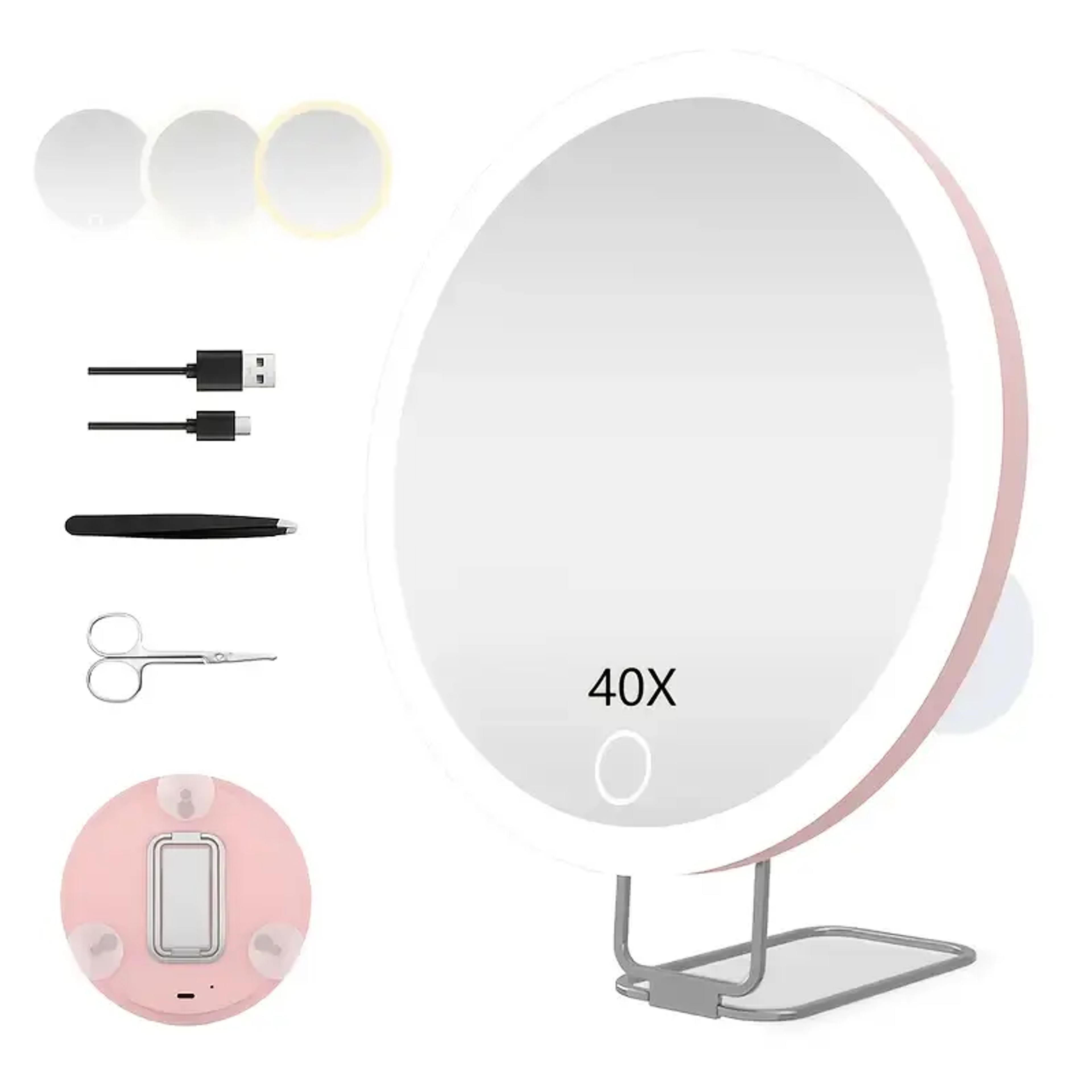 Magnifying Mirror with Light, Adjustable LED Vanity Mirror with Stand & Suction Cups – view 8