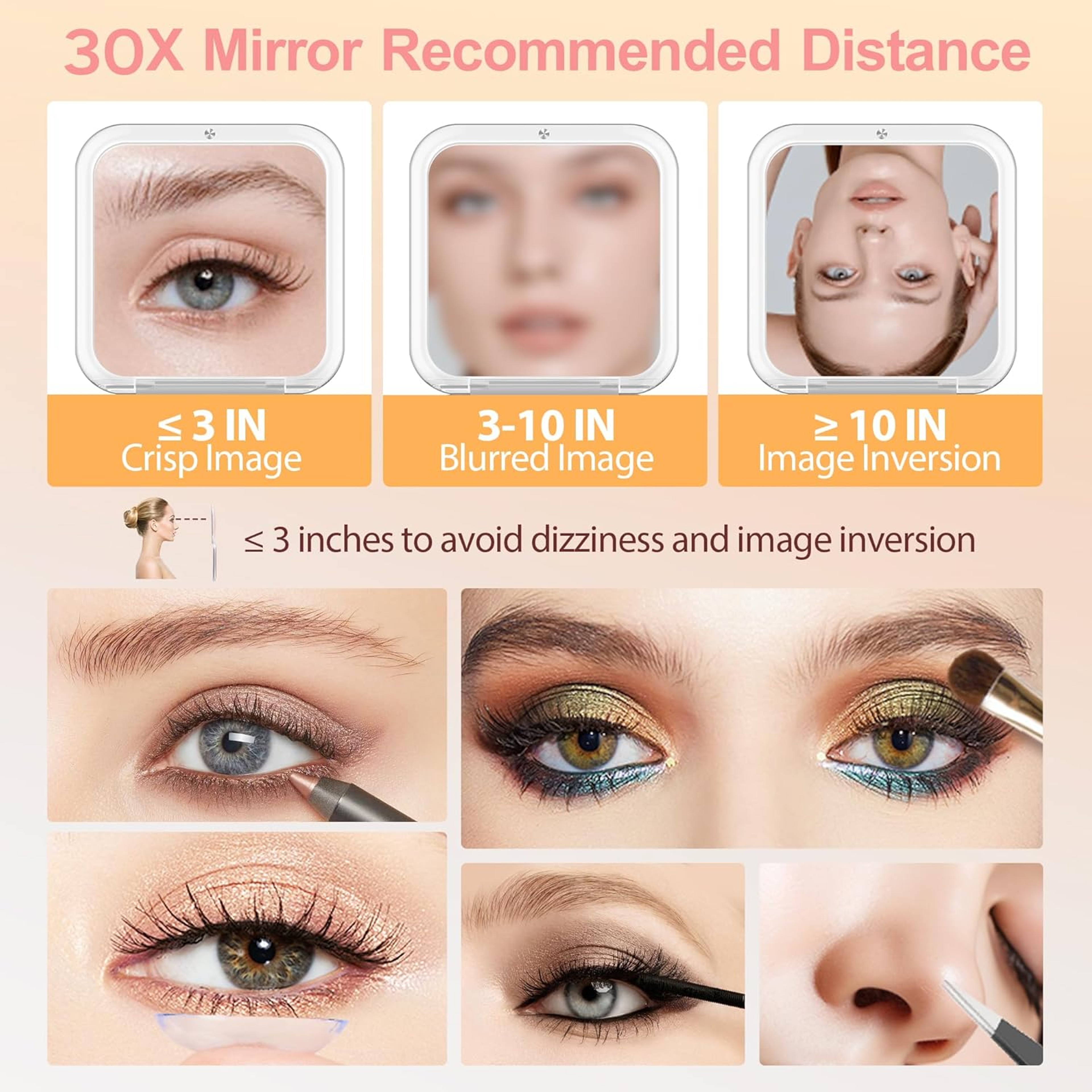 Magnifying Travel Makeup Mirror Compact Folding Pocket Cosmetic Mirror – view 5