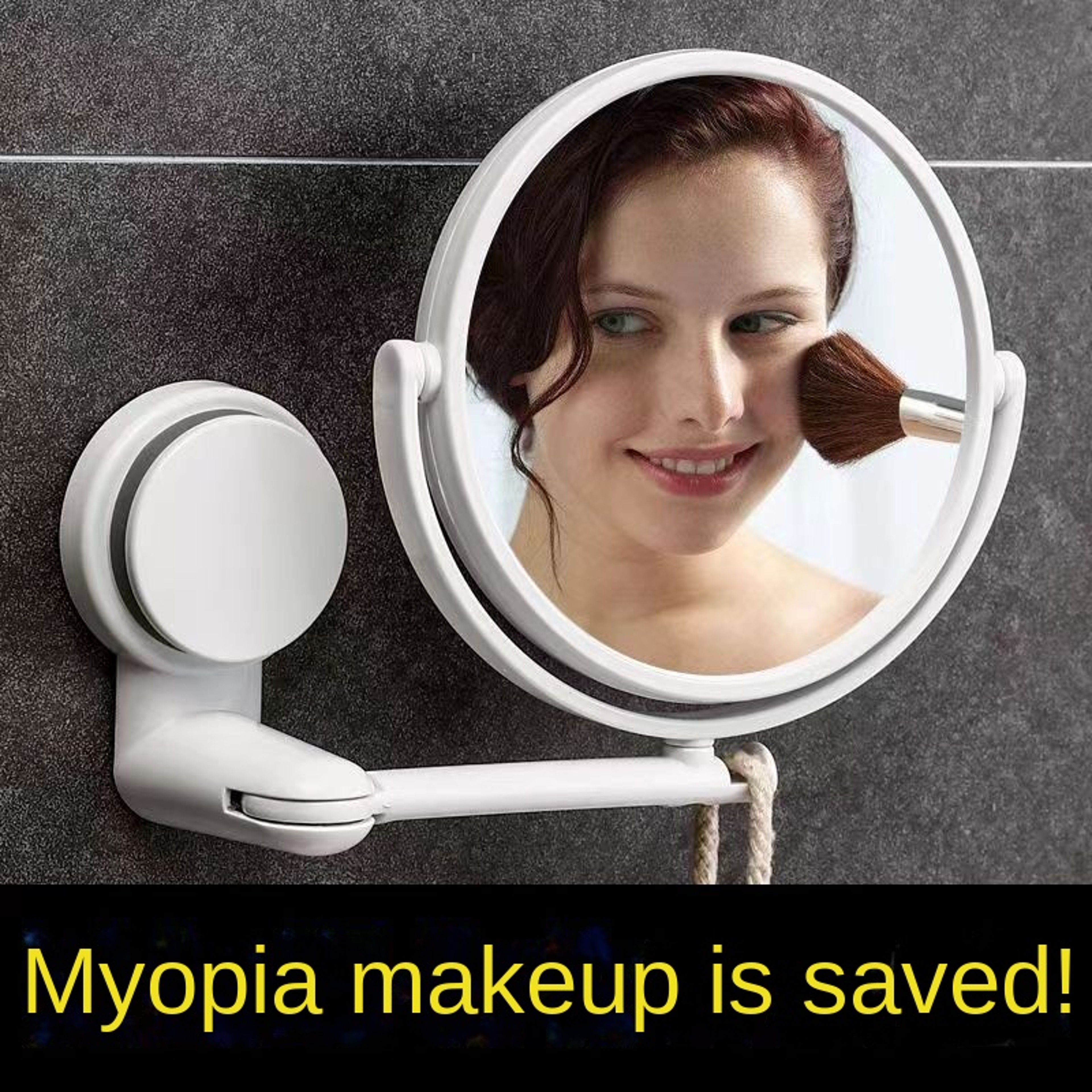 Rotating Wall Mounted Makeup Mirror with HD Magnifying Mirror for Bathroom Vanity & Shaving – view 1