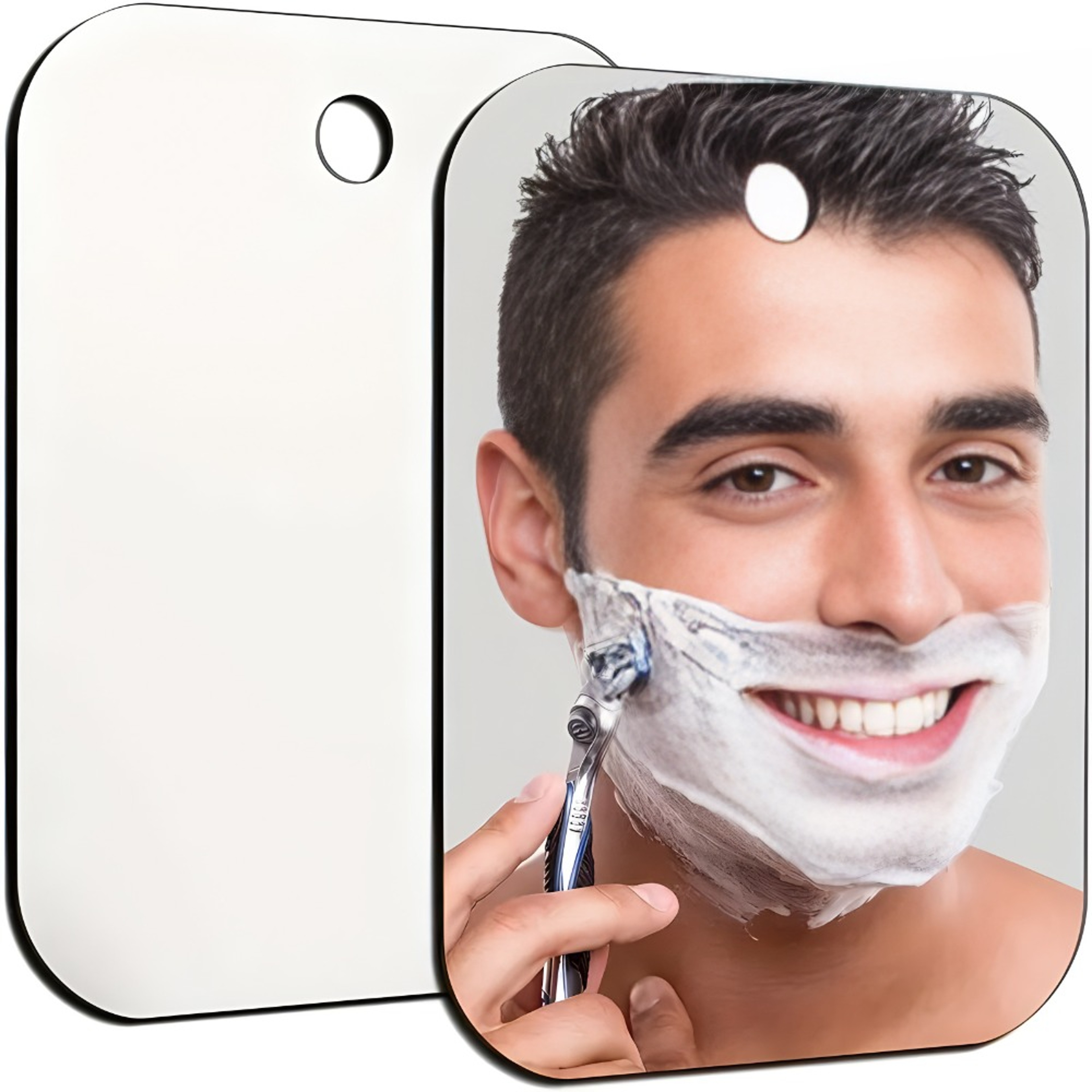 Portable Shower Mirror with Suction Cup Wall Mount for Shaving, Makeup & Travel – view 1