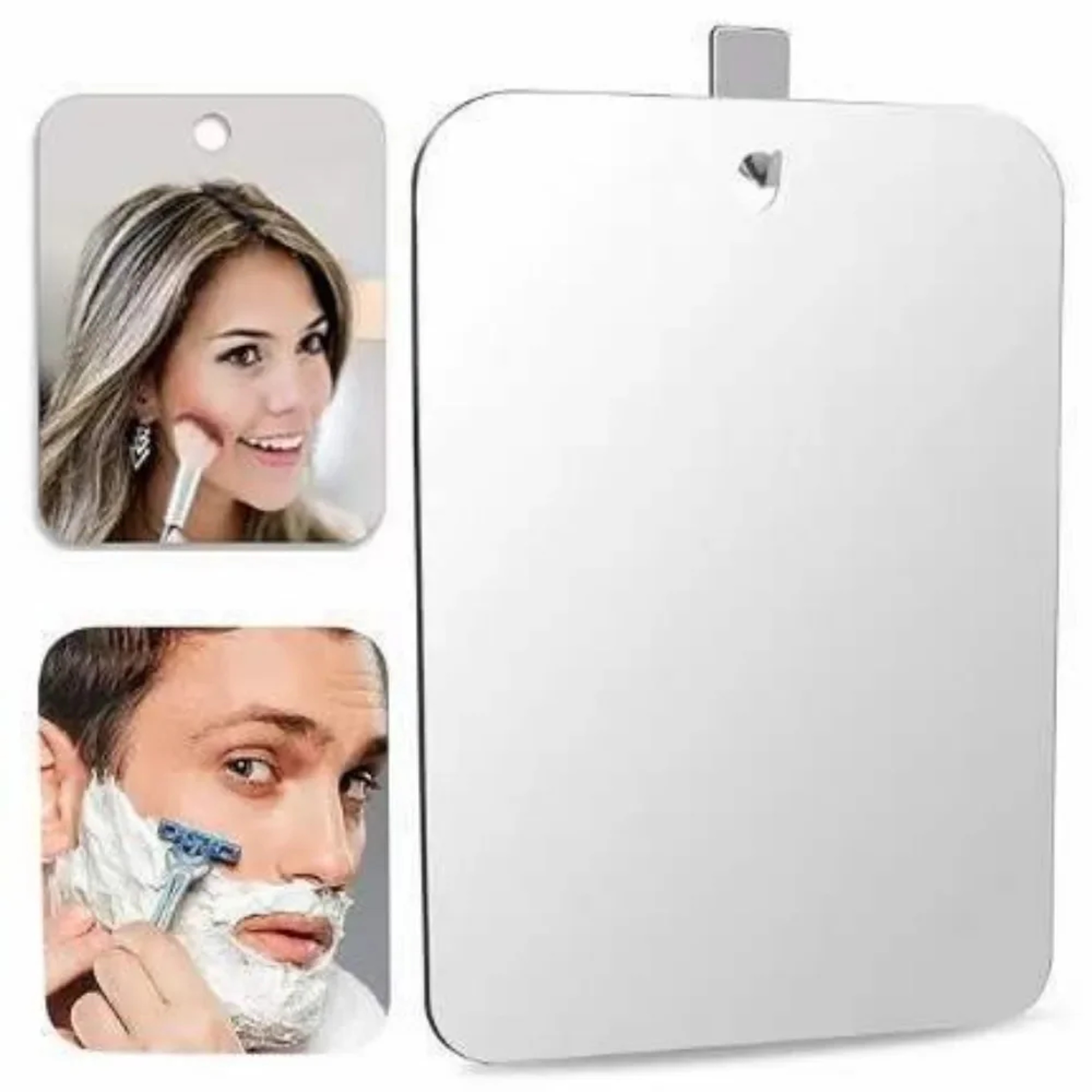 Portable Shower Mirror with Suction Cup Wall Mount for Shaving, Makeup & Travel – view 2