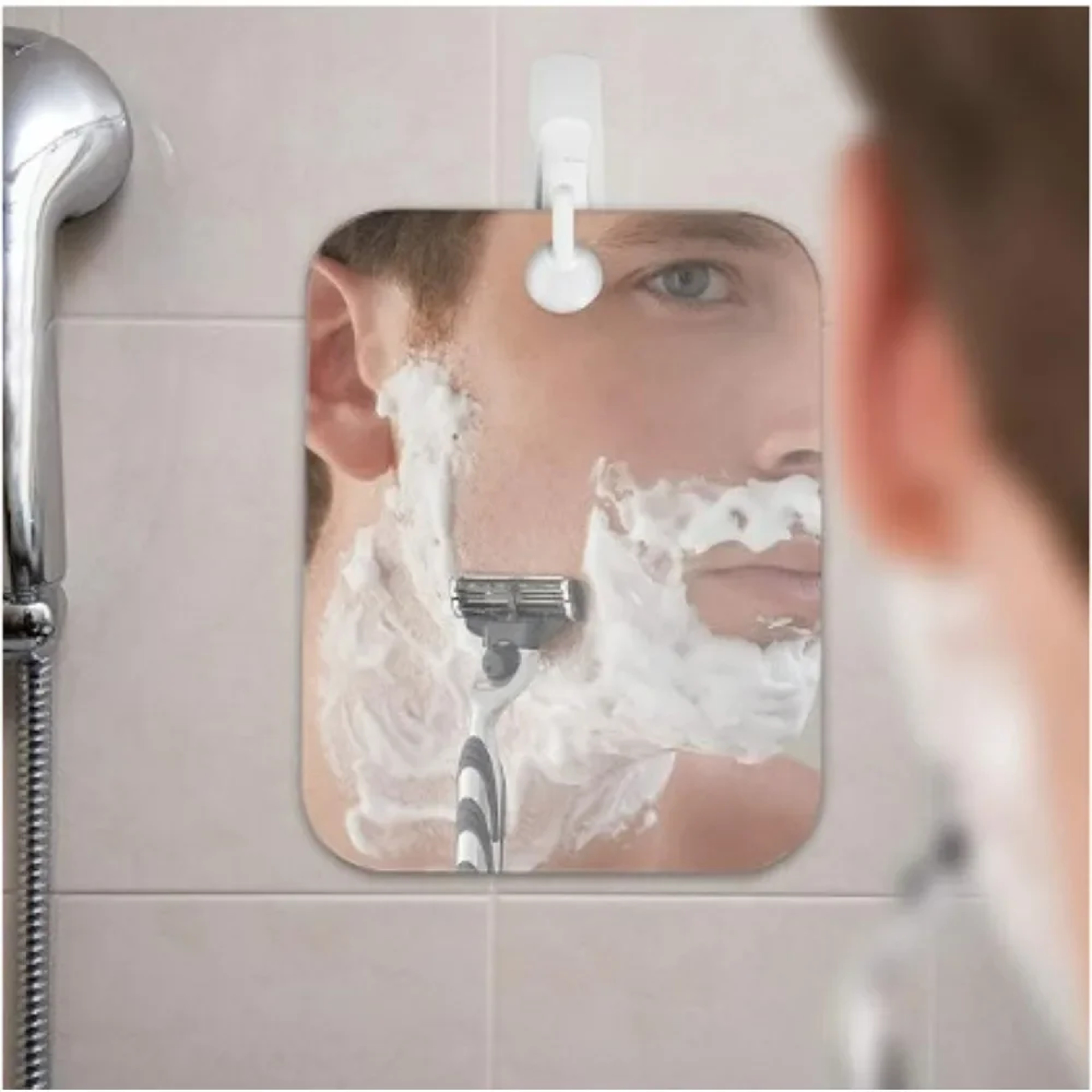 Portable Shower Mirror with Suction Cup Wall Mount for Shaving, Makeup & Travel – view 4