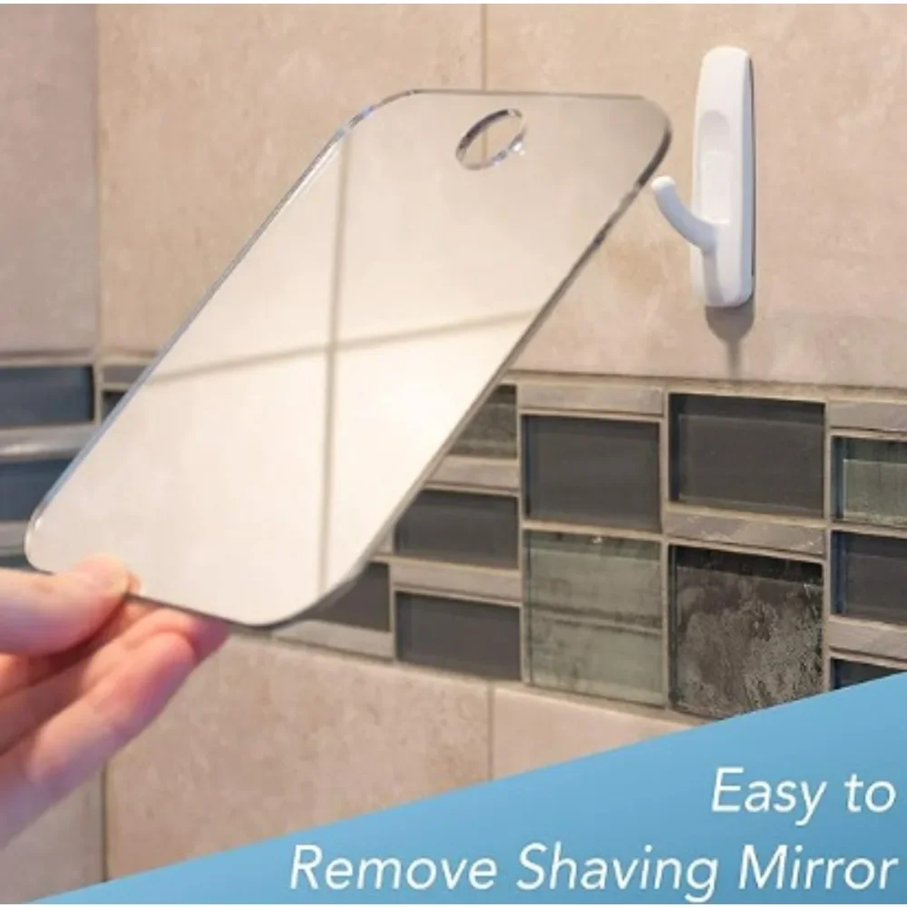 Portable Shower Mirror with Suction Cup Wall Mount for Shaving, Makeup & Travel – view 5
