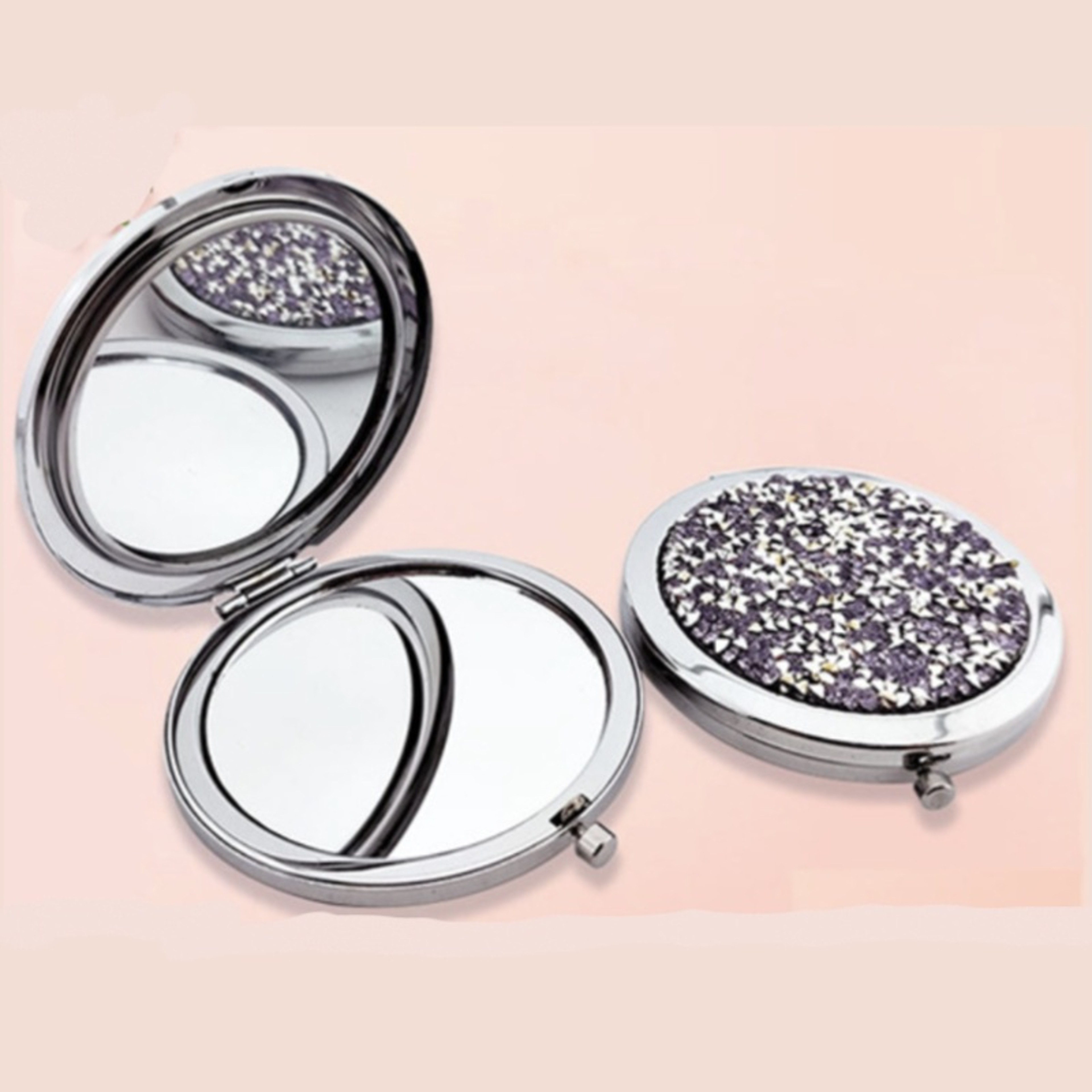 Mini Shiny Pocket Makeup Mirror Compact Travel Cosmetic Mirror 0
