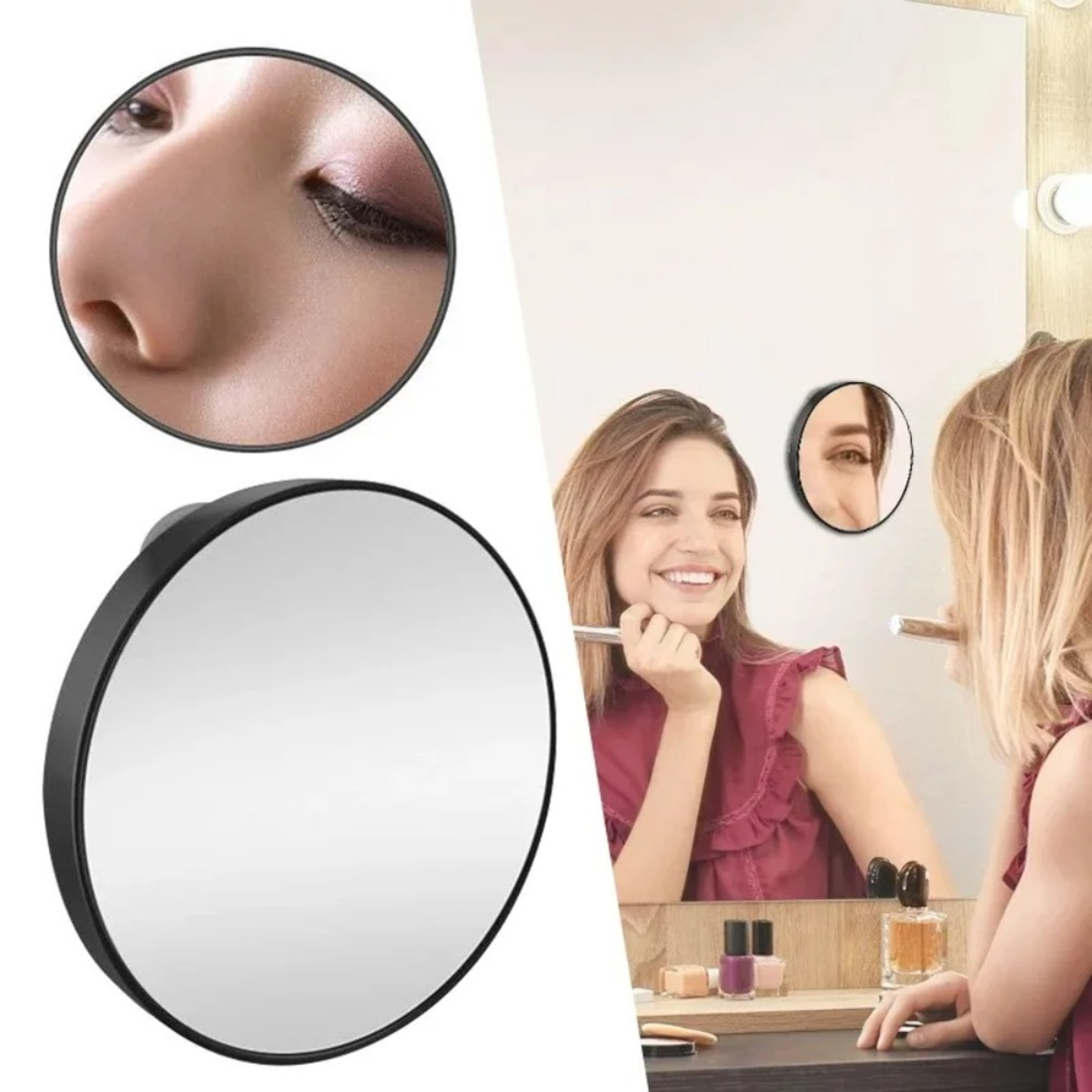 Magnifying Mirror with Suction Cup for Precision Makeup, Eyebrow Grooming & Skincare – view 3