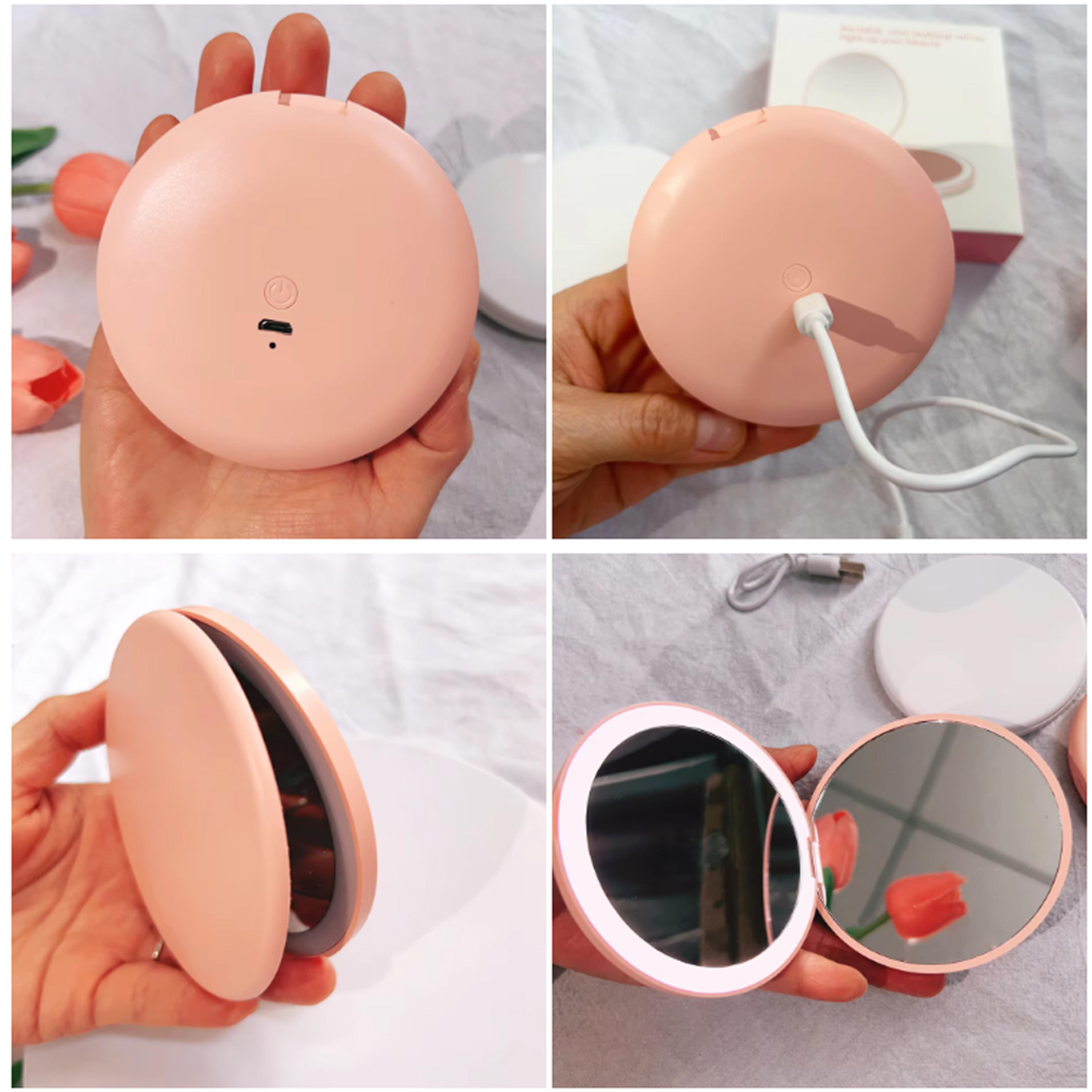 Portable LED Makeup Mirror with Magnification Light Compact Travel Makeup Mirror – view 6