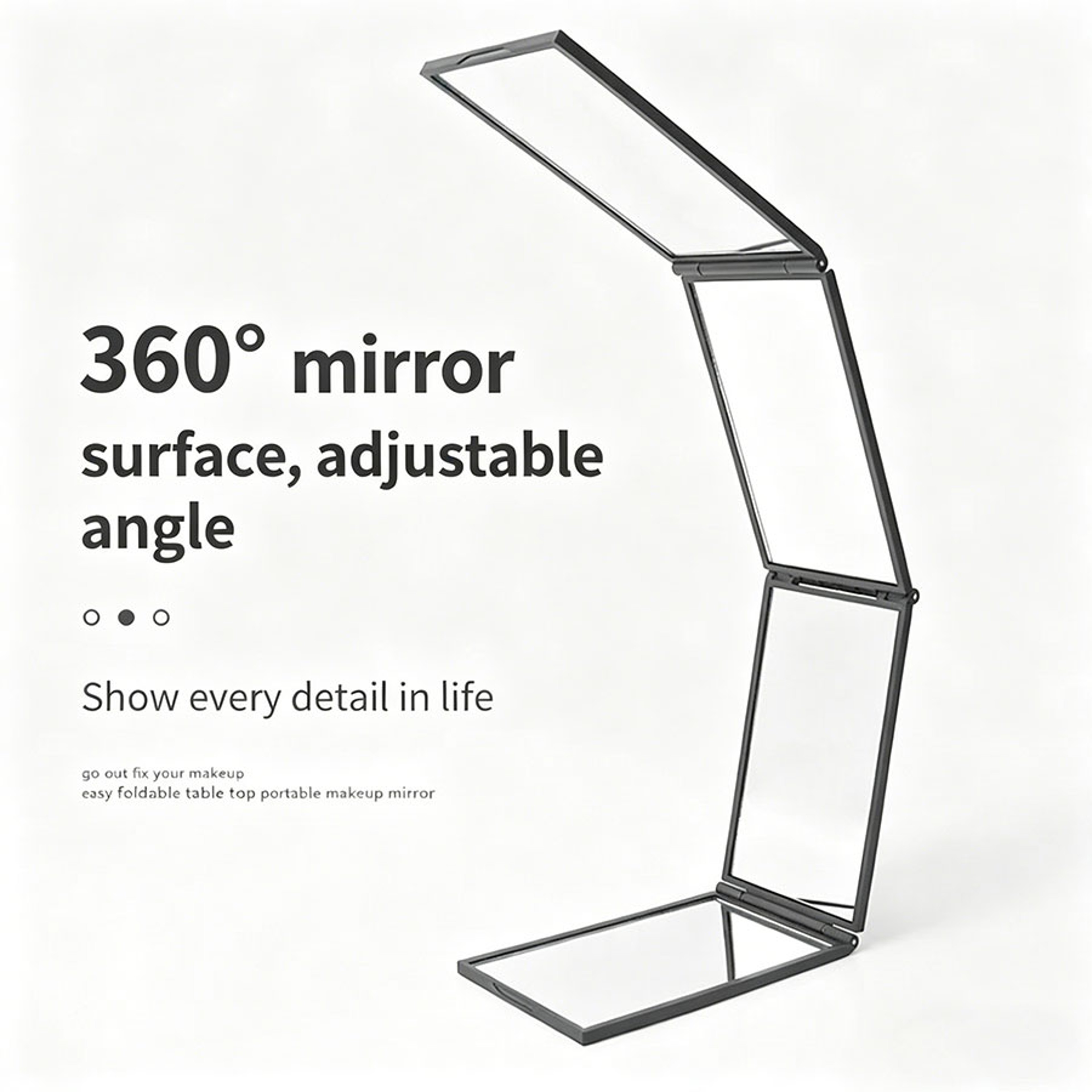 Makeup Mirror Foldable Multi Angle Portable Vanity Mirror for Makeup Hair Styling & Travel – view 1