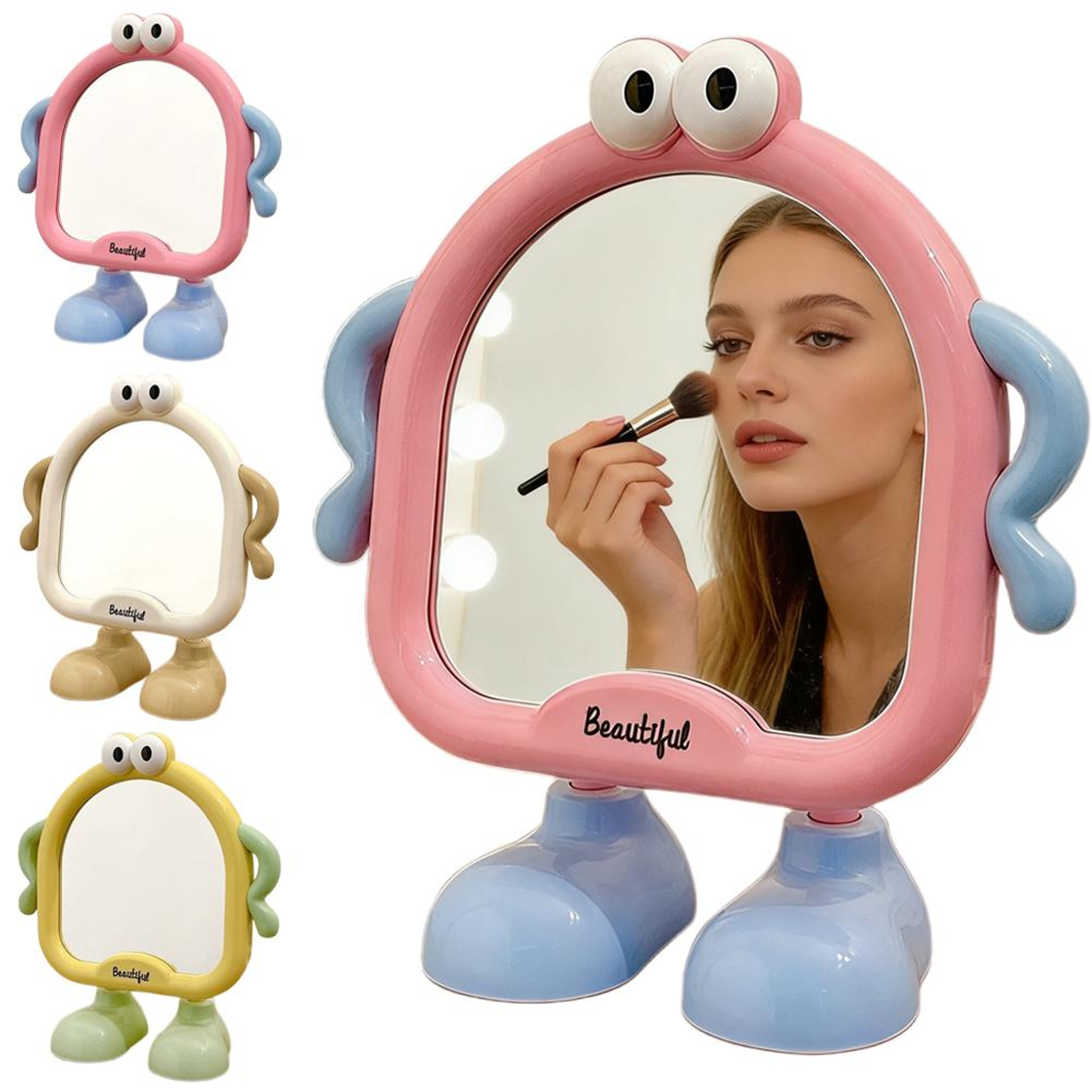 Cute Desktop Makeup Mirror Foldable Portable Makeup Mirror for Vanity, Travel & Daily Beauty Routine – view 1