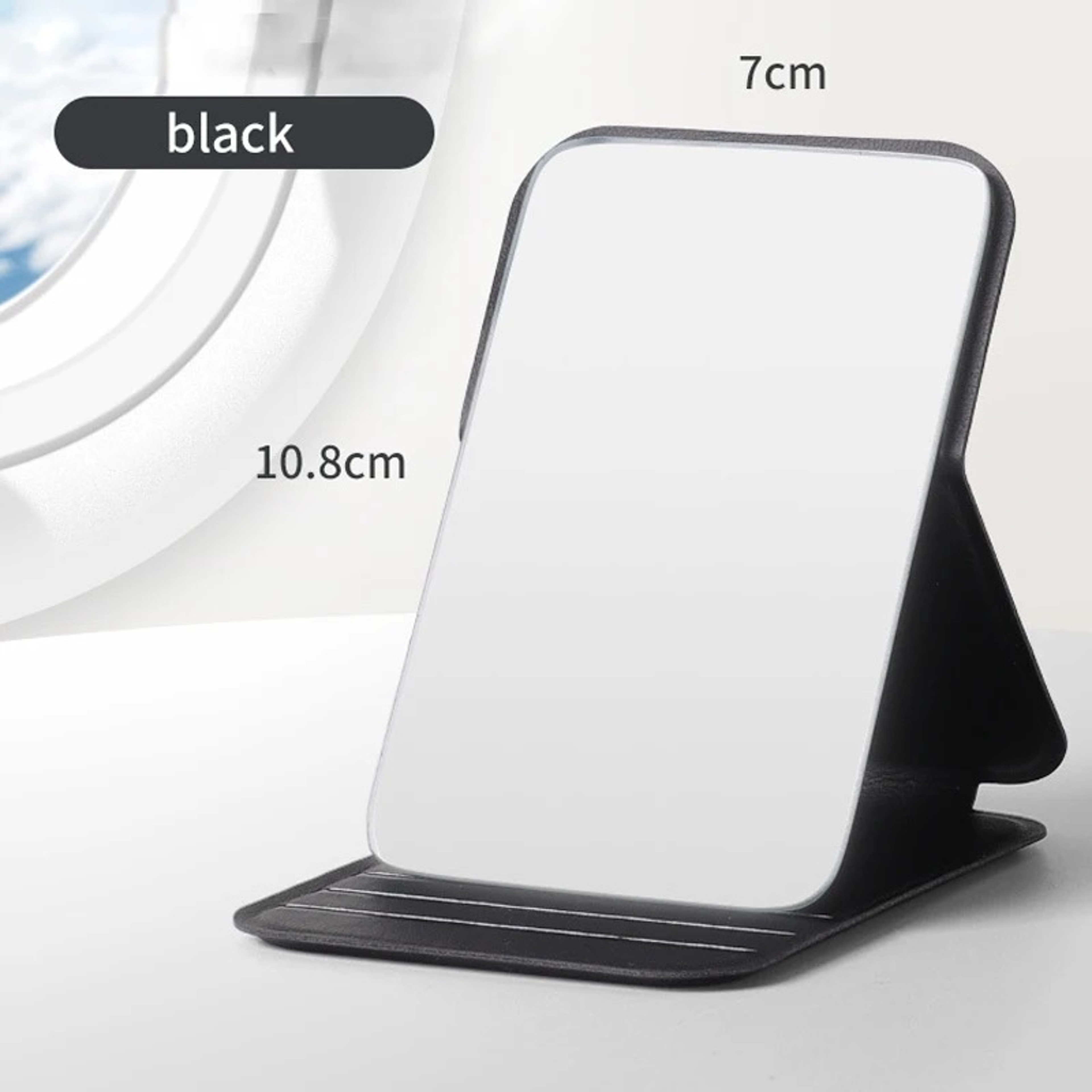 Portable Pocket Mirror with PU Leather Case Compact Makeup Travel Mirror for Women & Men – view 7