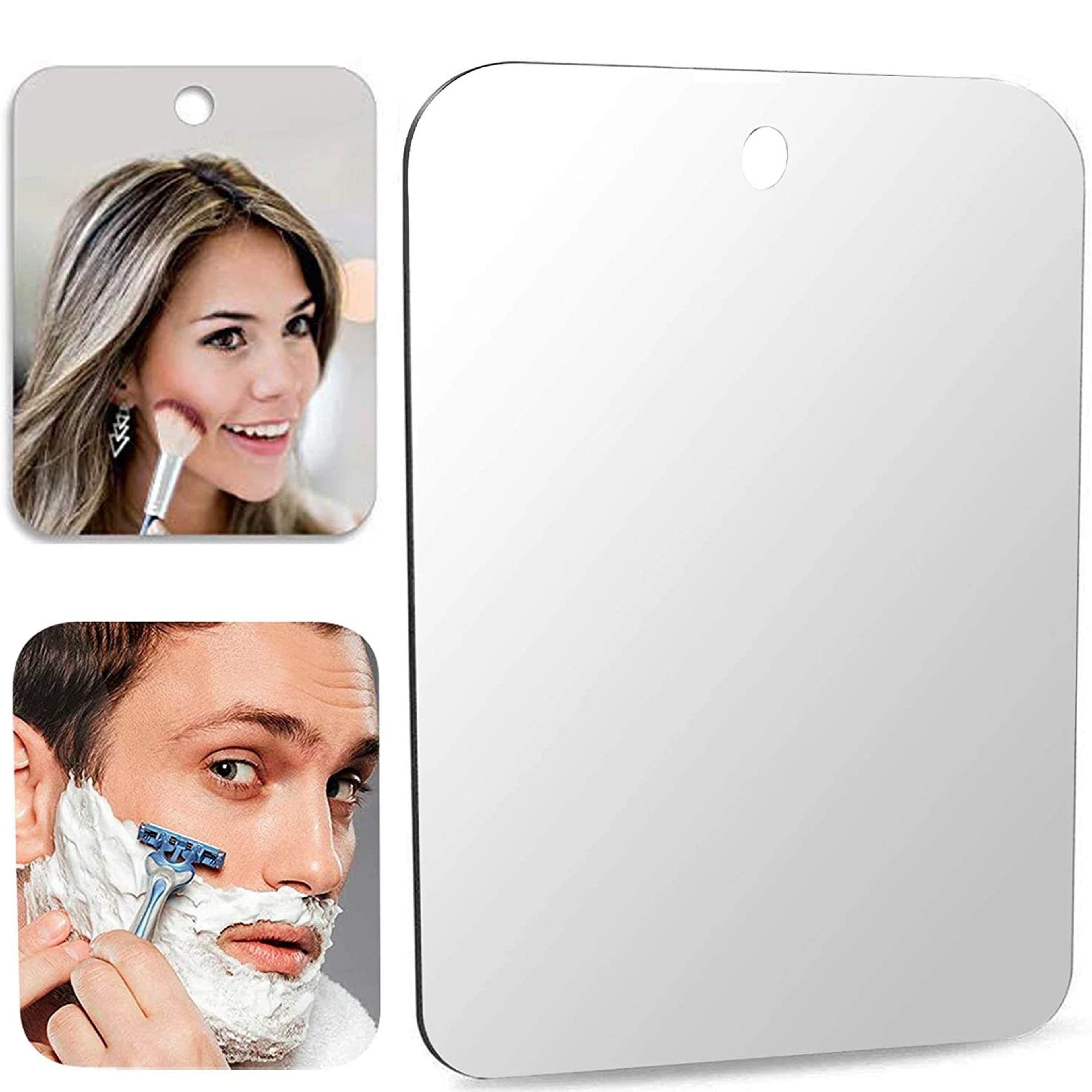 Fog Free Shower Mirror with Suction Cup Wall Mount Unbreakable Acrylic Bathroom Shaving Mirror – view 3