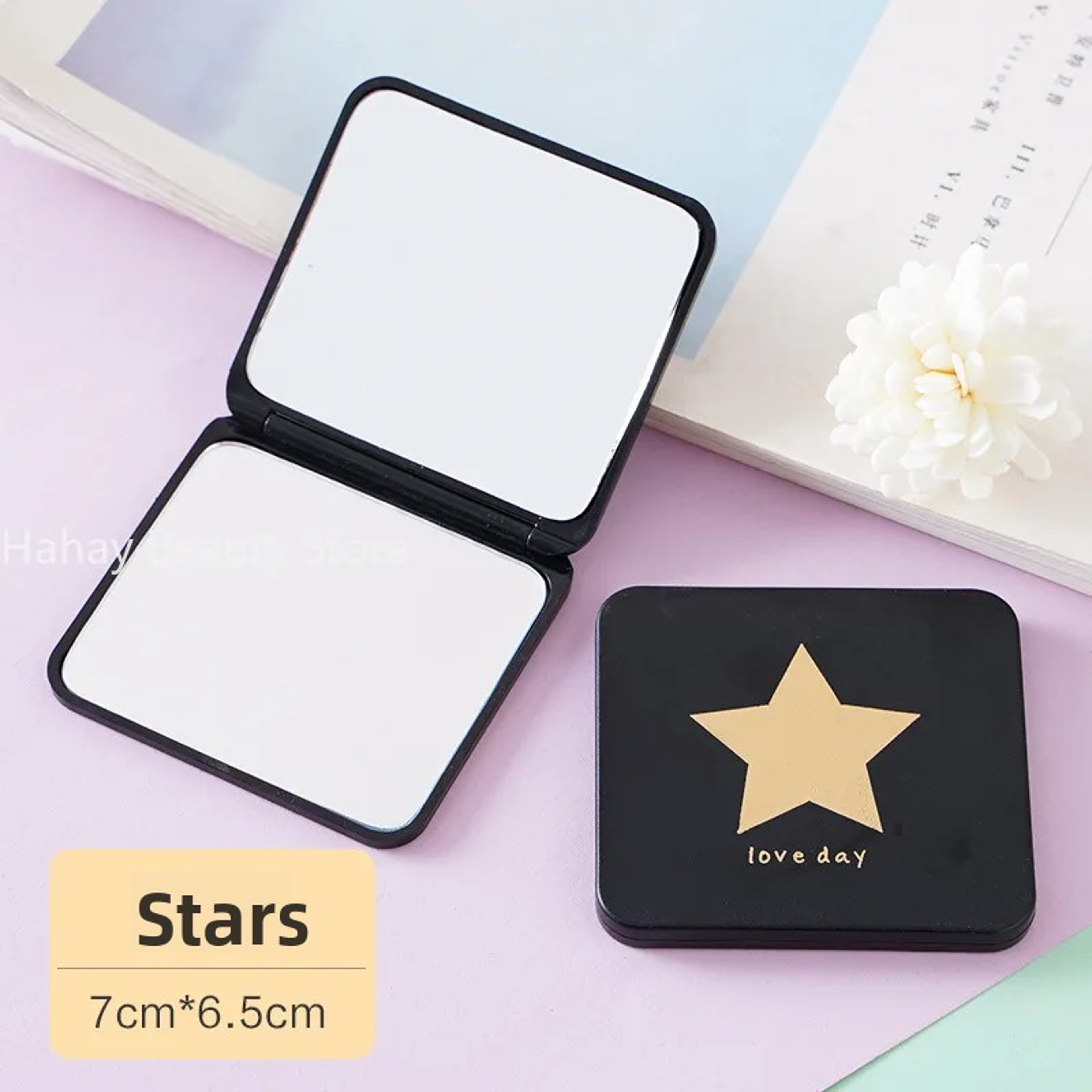 Portable Compact Makeup Mirror Double Sided Folding Pocket Mirror for Travel – view 6