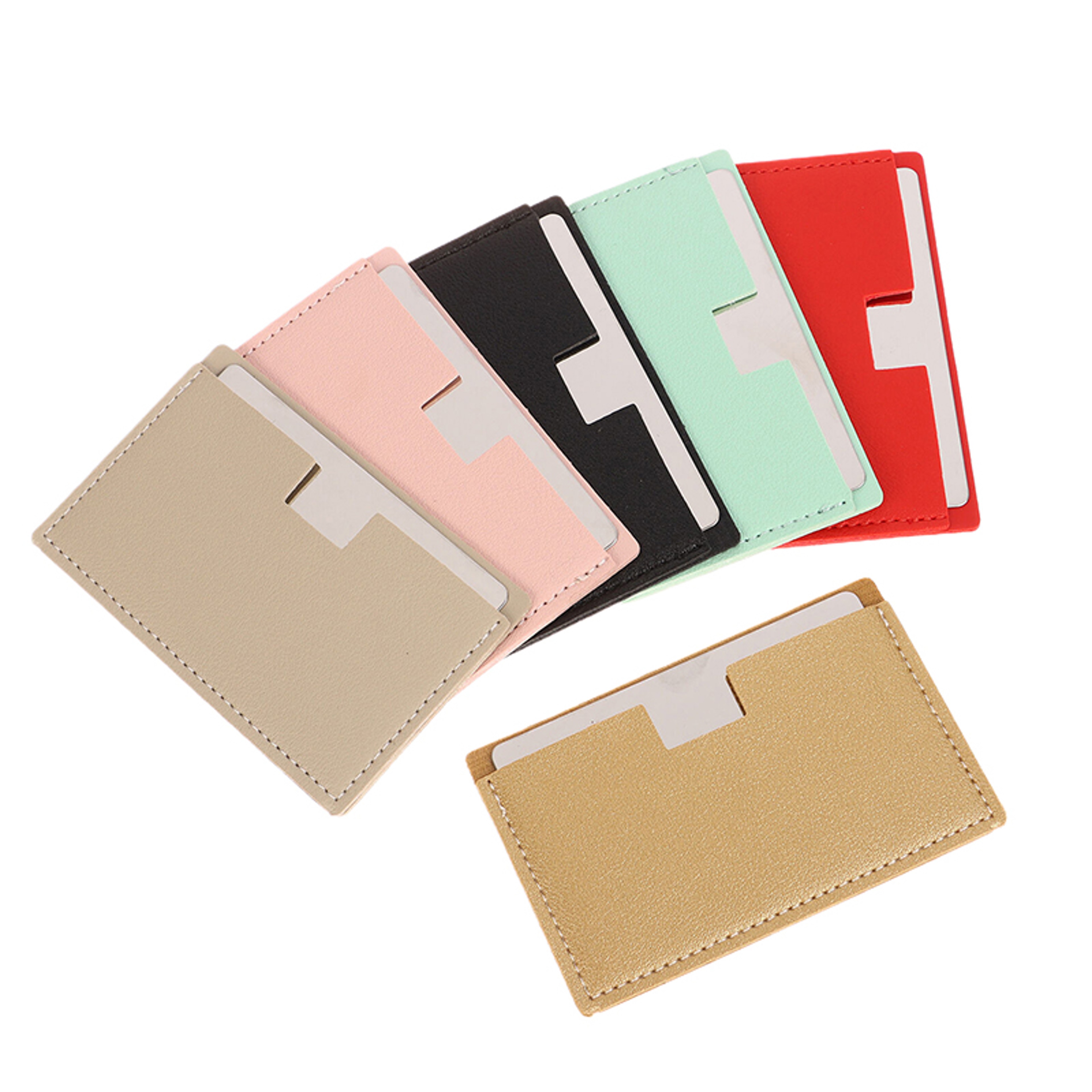 Portable Makeup Mirror With PU Leather Sleeve  Unbreakable Pocket Mirror For Travel  Everyday Touch 2