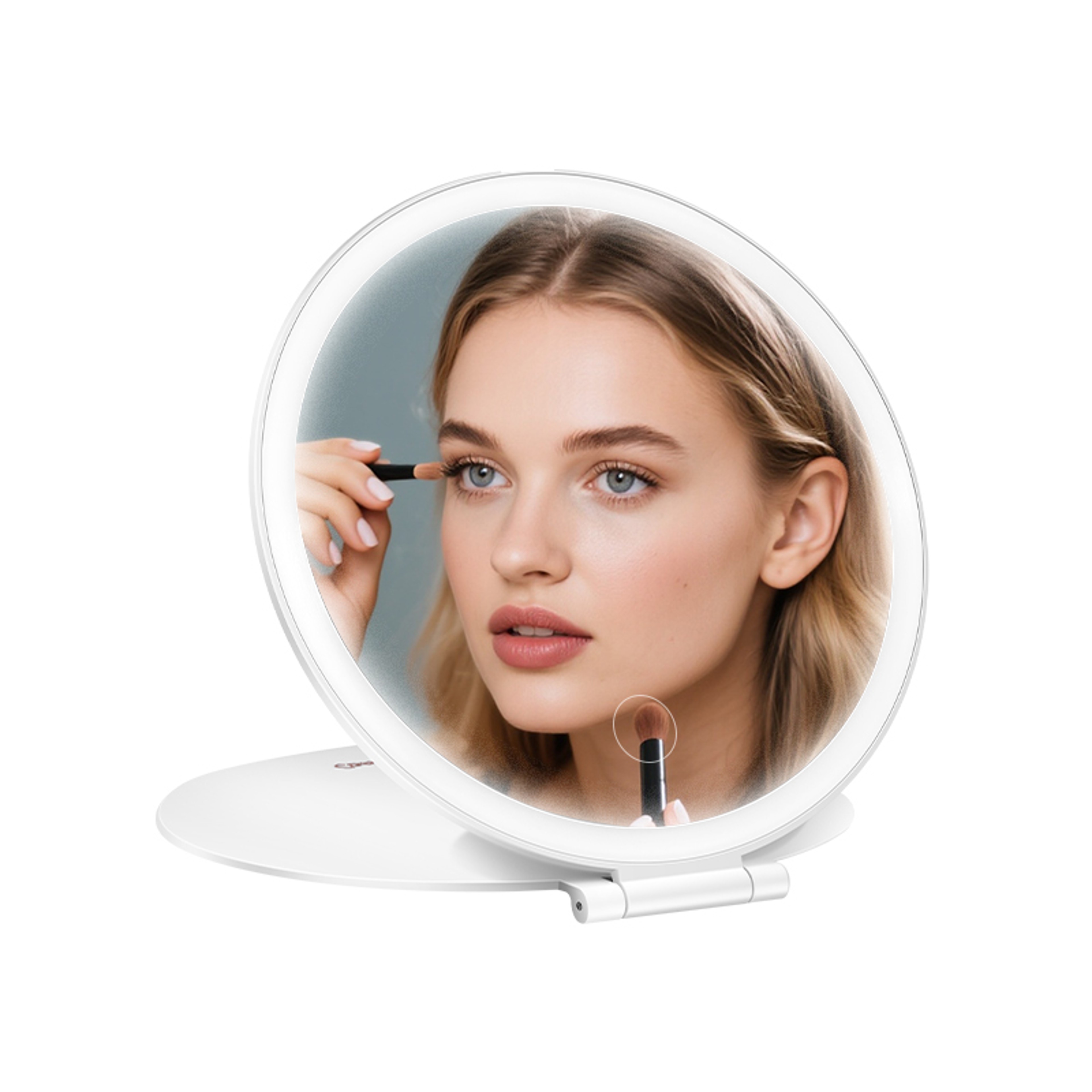 LED Makeup Mirror Rechargeable Travel Vanity Mirror with 3 Color Dimmable Touch Lighting – view 1
