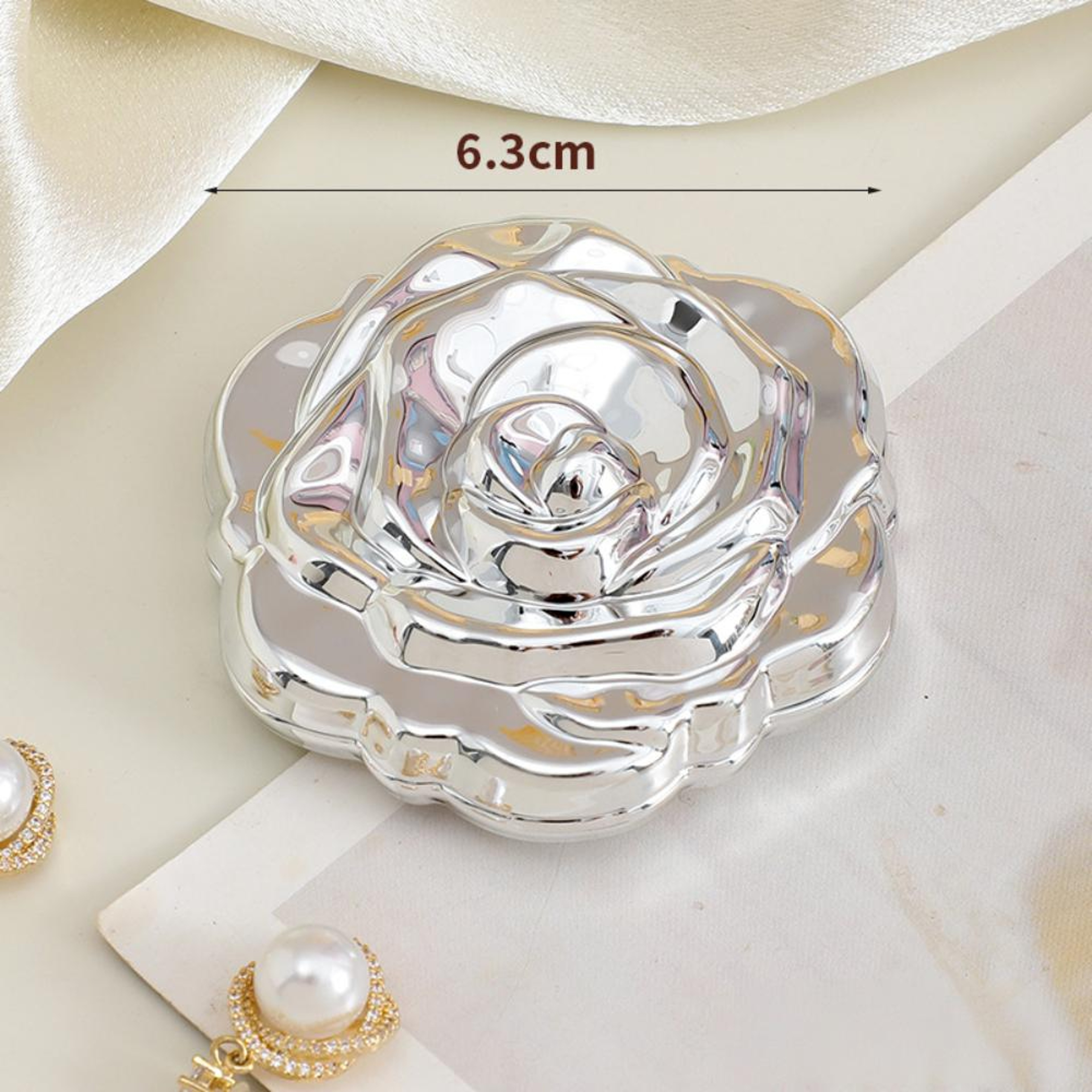 Double Sided Mirror Foldable Portable Makeup Mirror Rose Flower Mirror Exquisite For Pocket Handbag 9