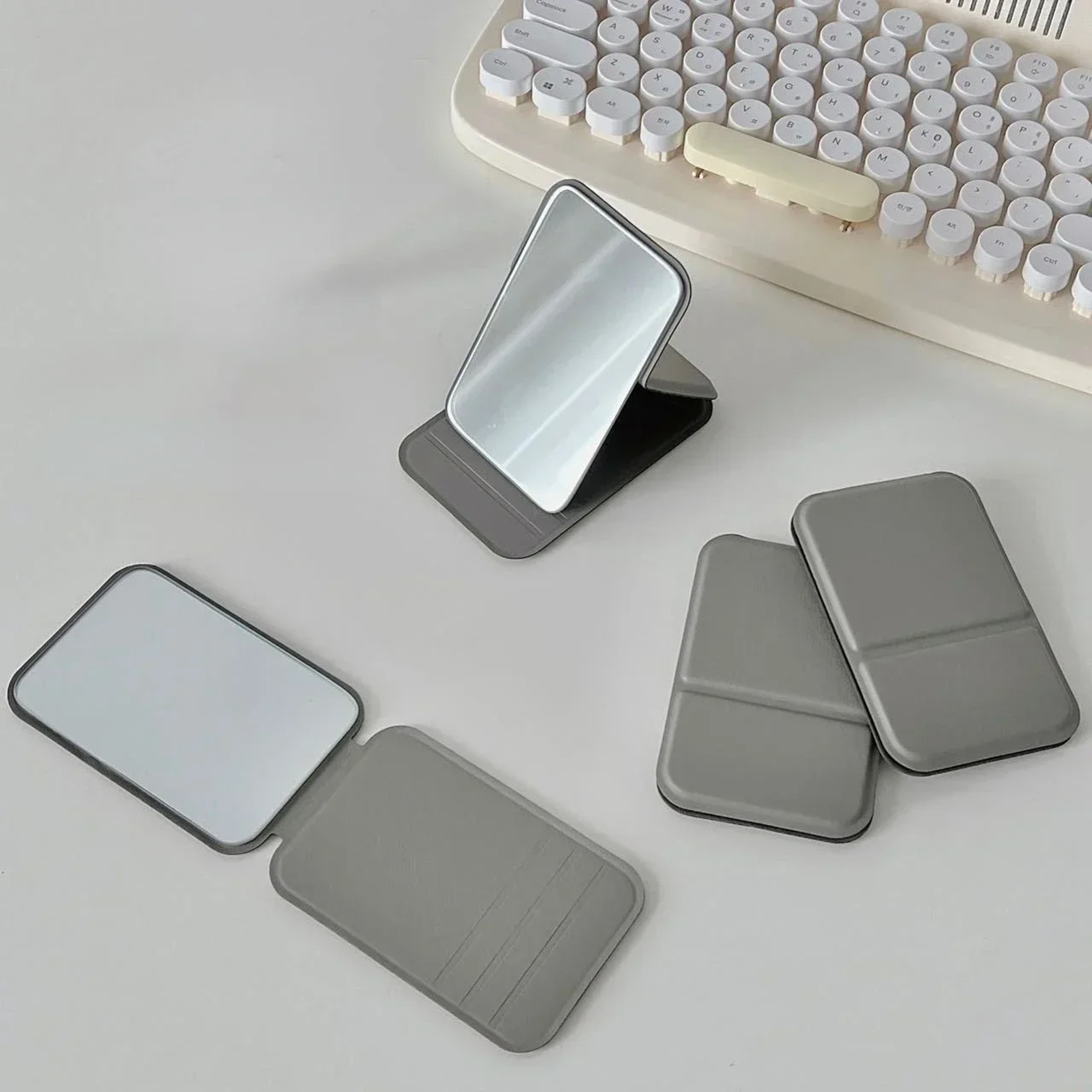 Portable Makeup Mirror Foldable PU Leather Compact Pocket Mirror for Travel, Purse & Vanity – view 6