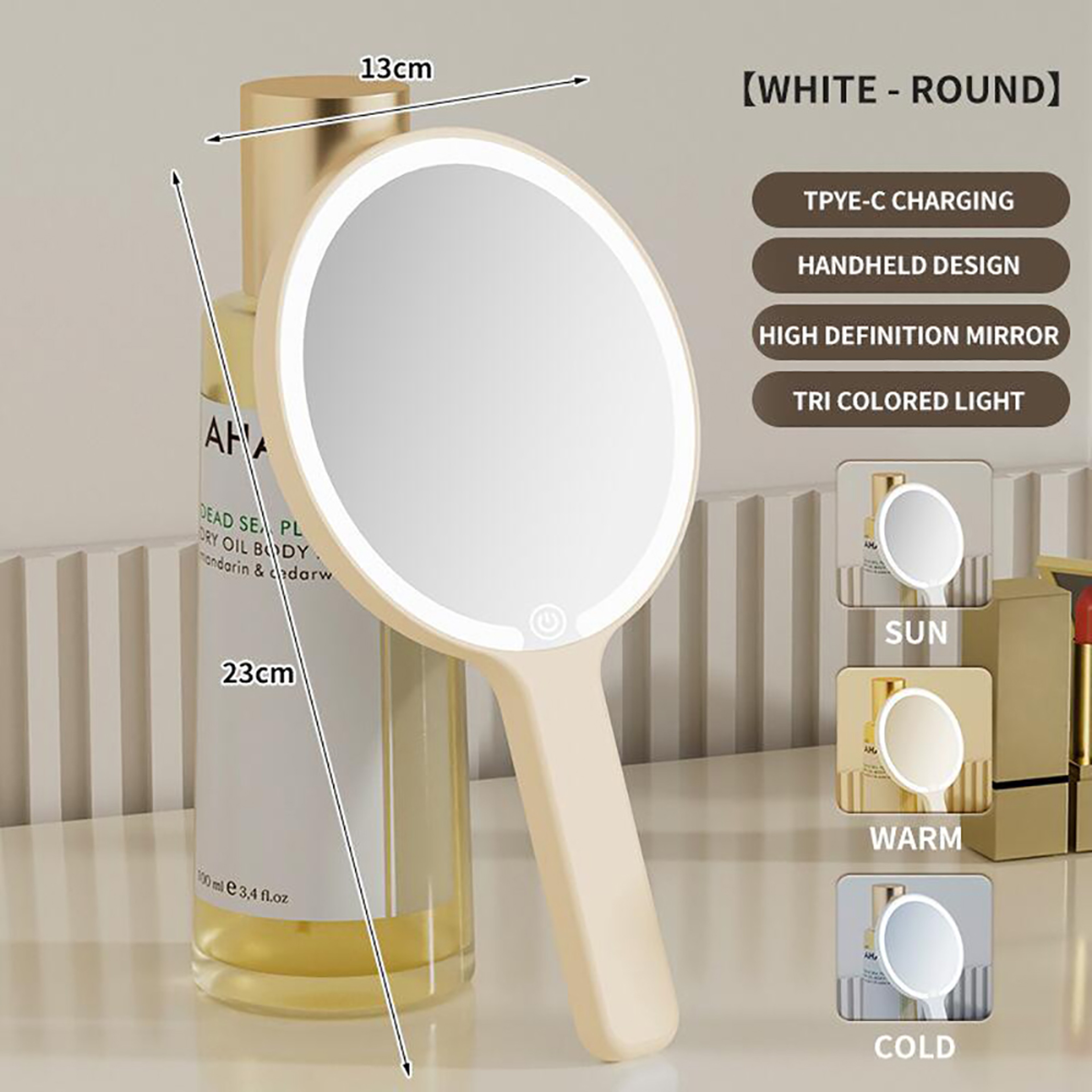 LED Makeup Mirror with Touch Control Portable Lighted Vanity Mirror for Travel & Home – view 8