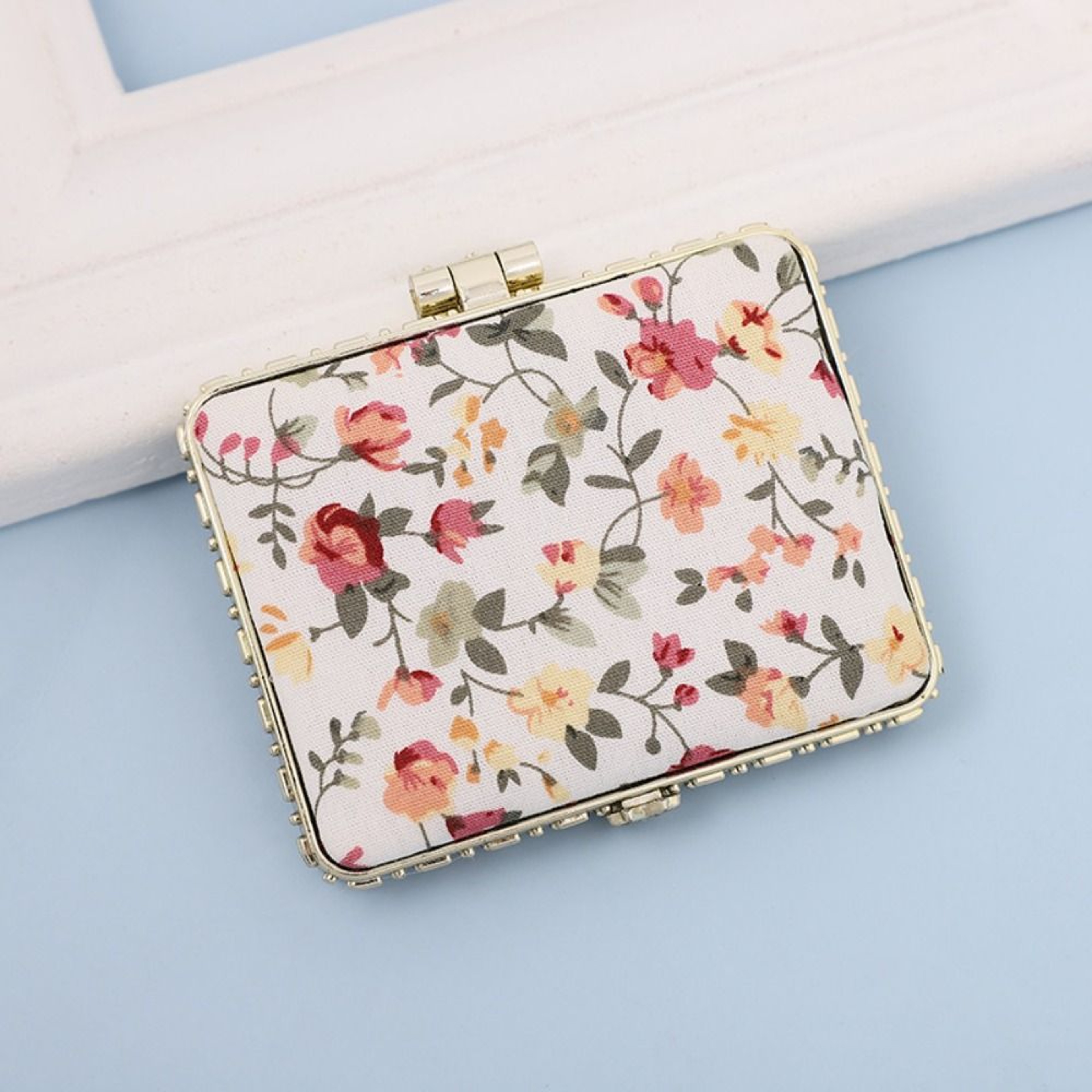 Vintage Floral Pocket Mirror Foldable Compact Makeup Mirror Portable Travel Beauty Accessory – view 13