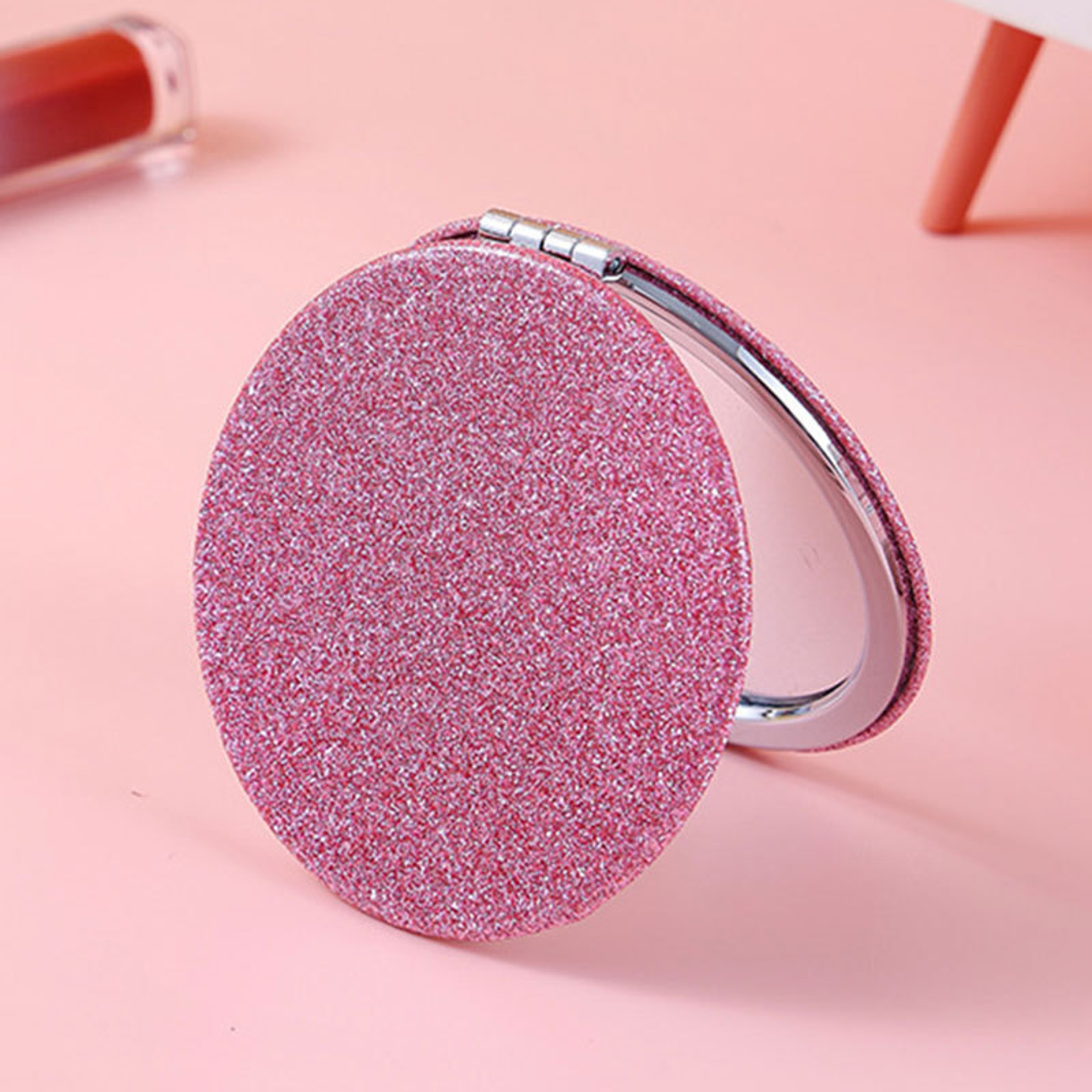 Glitter Compact Makeup Mirror Double Sided Foldable Pocket Mirror With 1X And 2X Magnification 9