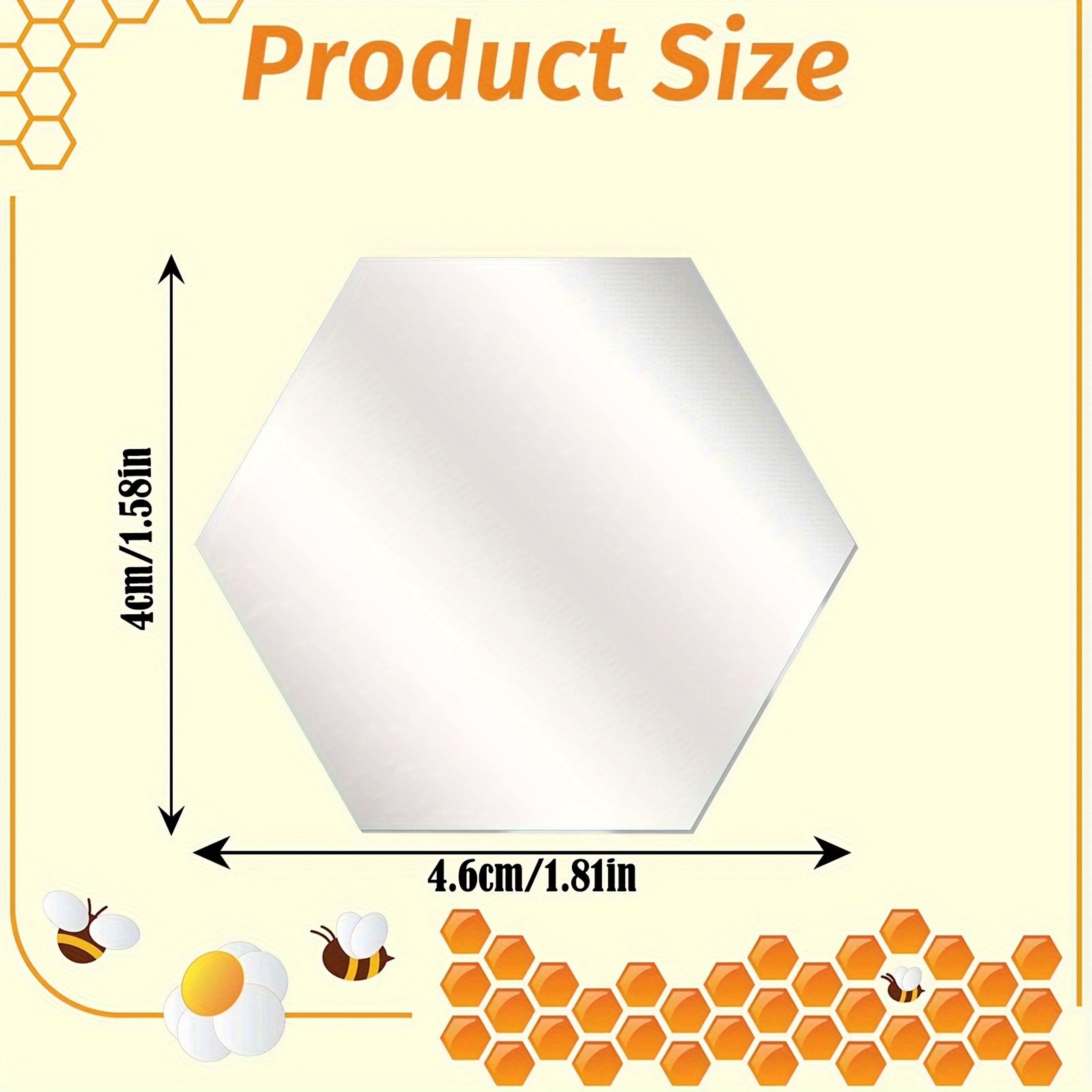 Modern Hexagon Mirror Wall Stickers Acrylic Peel and Stick Mirror Tiles for DIY Wall Decor – view 7