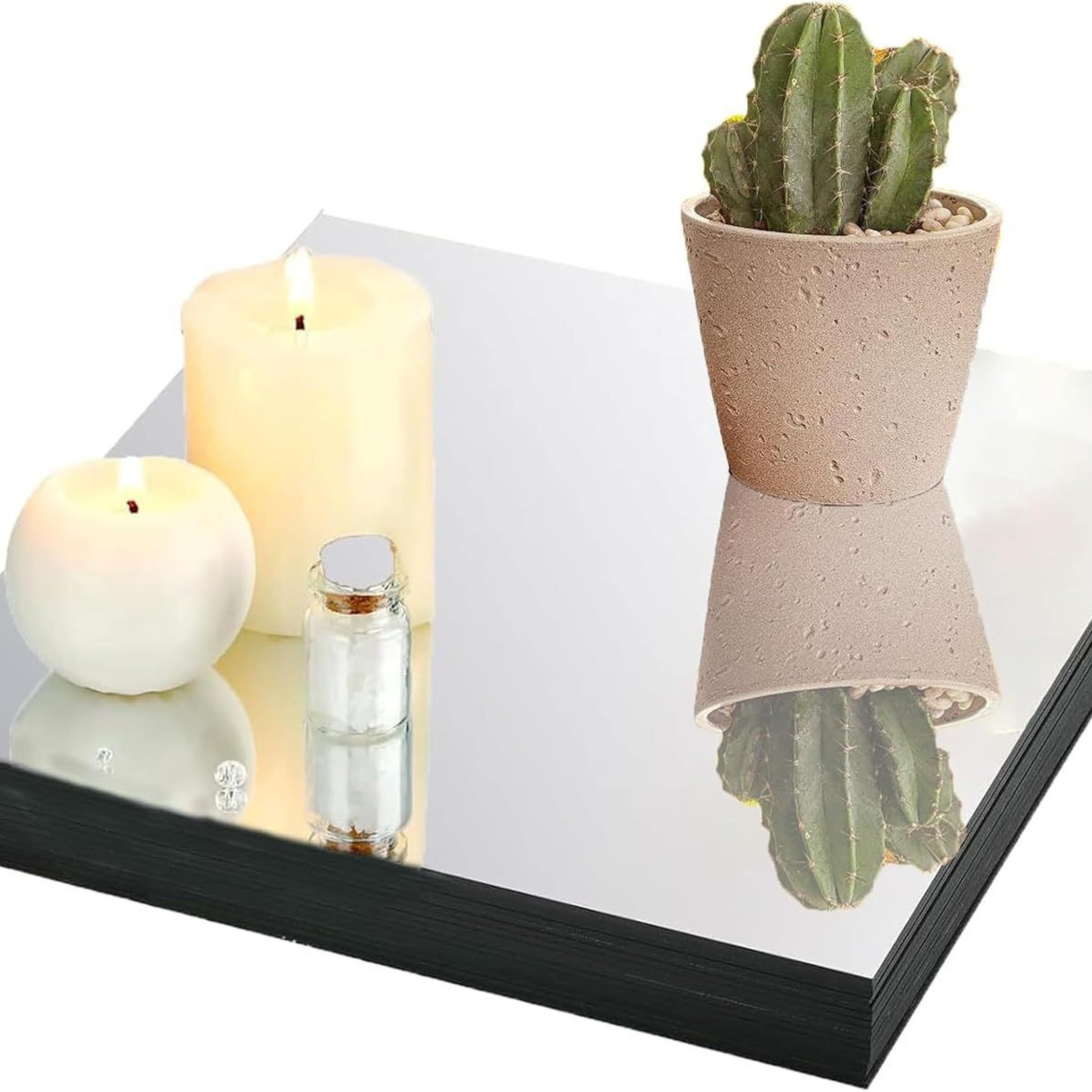 Acrylic Mirror Stickers Self Adhesive Mirror Wall Decor Tiles for Bedroom & Bathroom – view 1